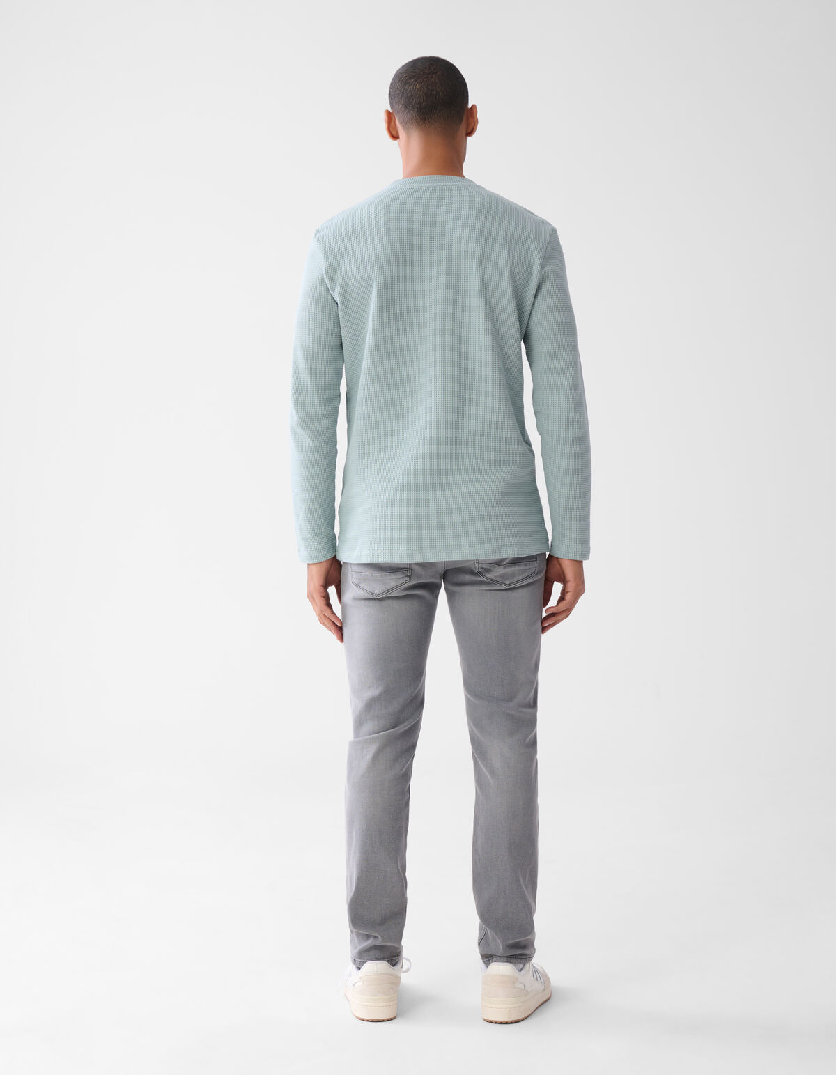 Structuur Longsleeve Lichtgroen SHOEBY MEN