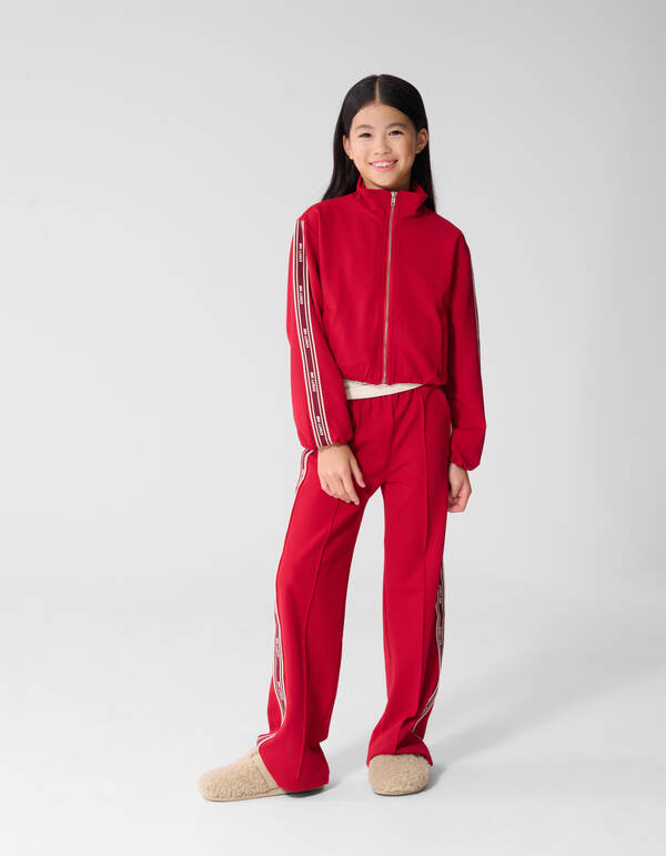 Tape Wide Leg Fit Broek Rood SHOEBY GIRLS
