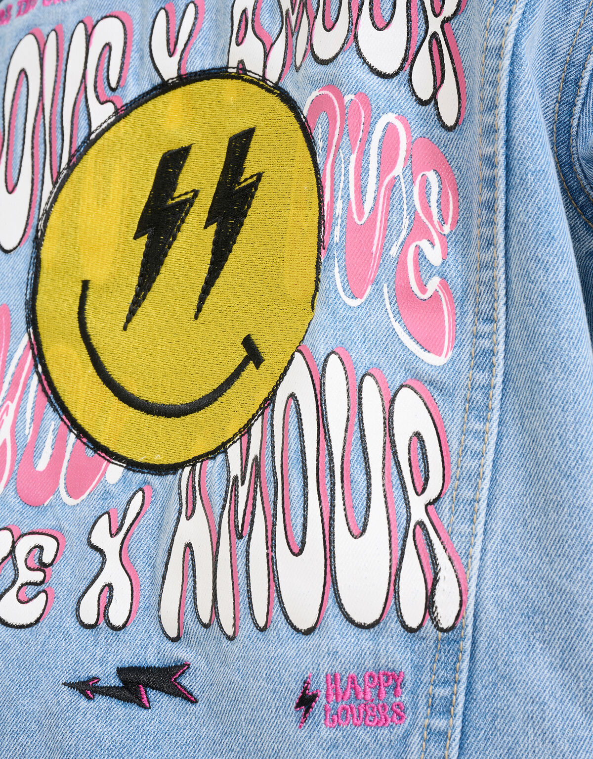 Geborduurd Denim Jack Bleached SHOEBY GIRLS