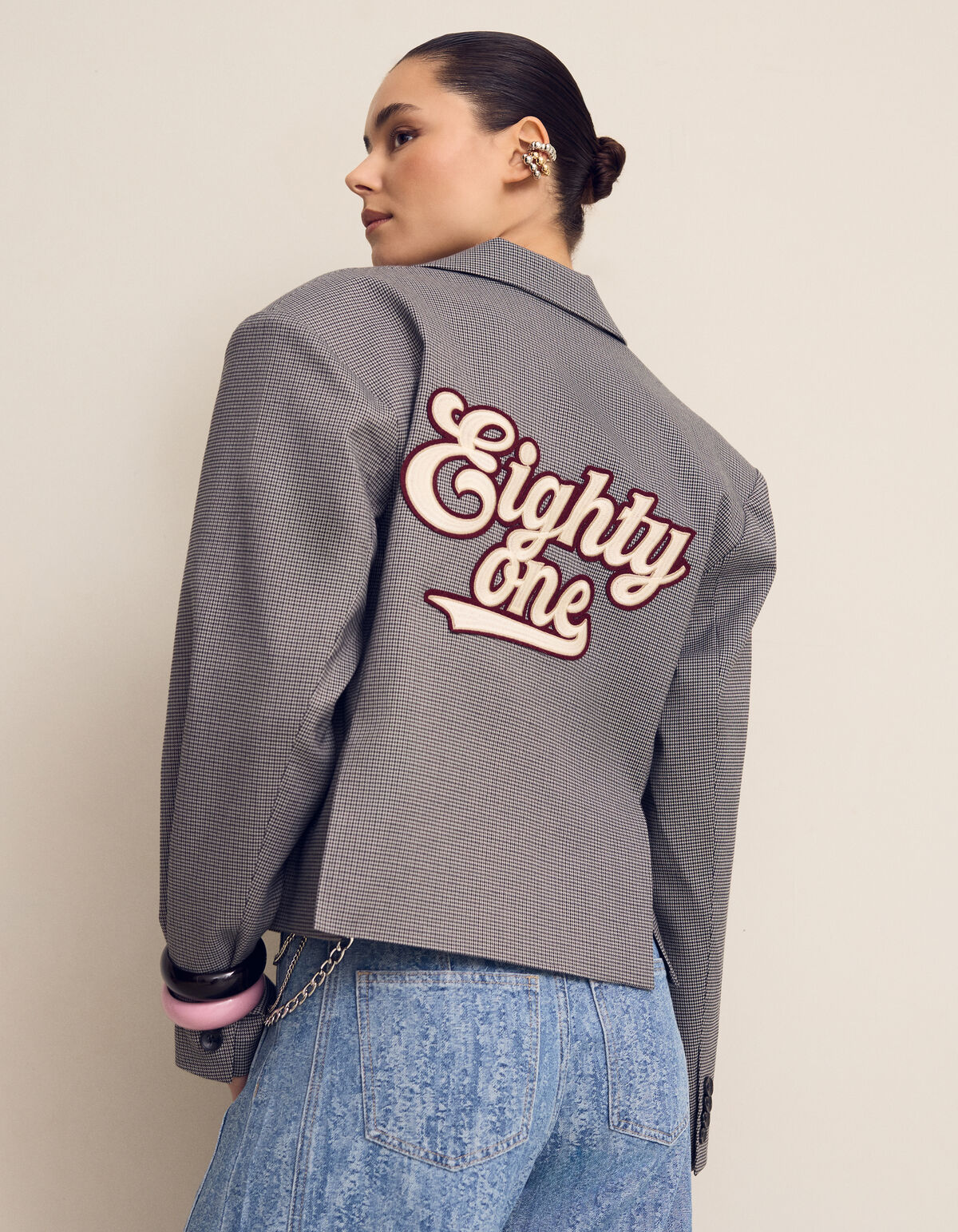 Sporty Oversized Ruiten Blazer Grijs SHOEBY WOMEN