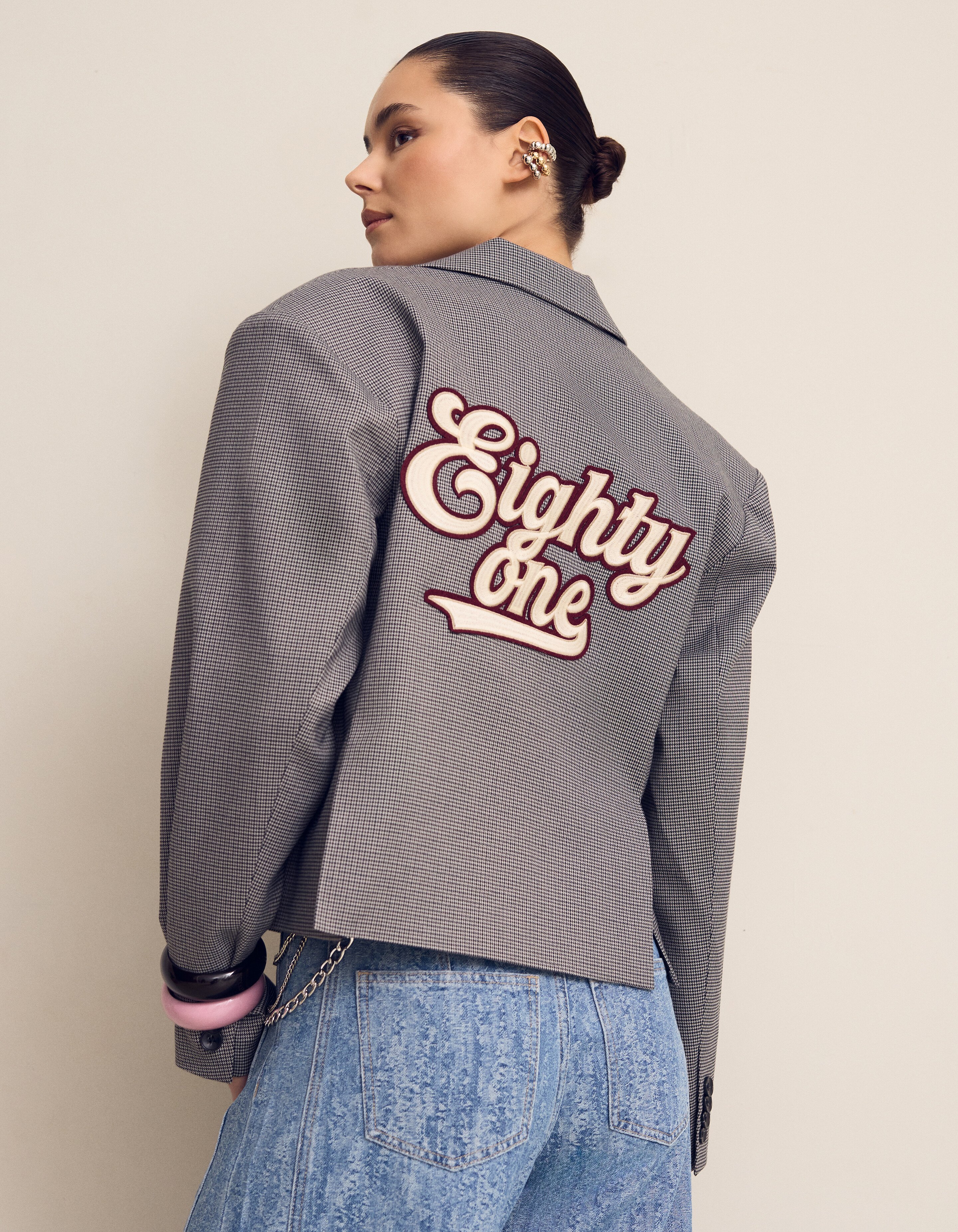 Sporty Oversized Ruiten Blazer Grijs SHOEBY WOMEN