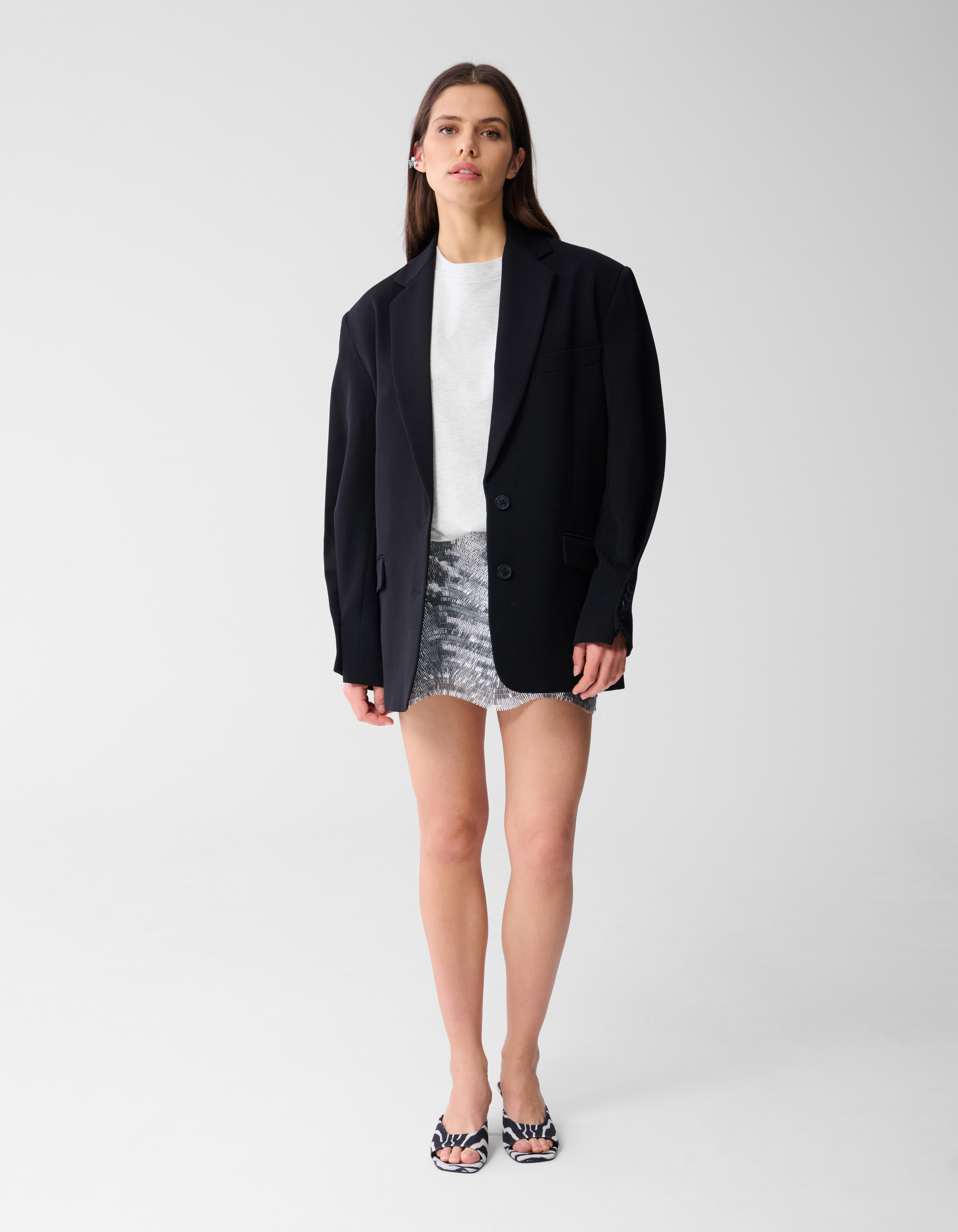 Metallic Mini Rok Zilver By Monica SHOEBY WOMEN
