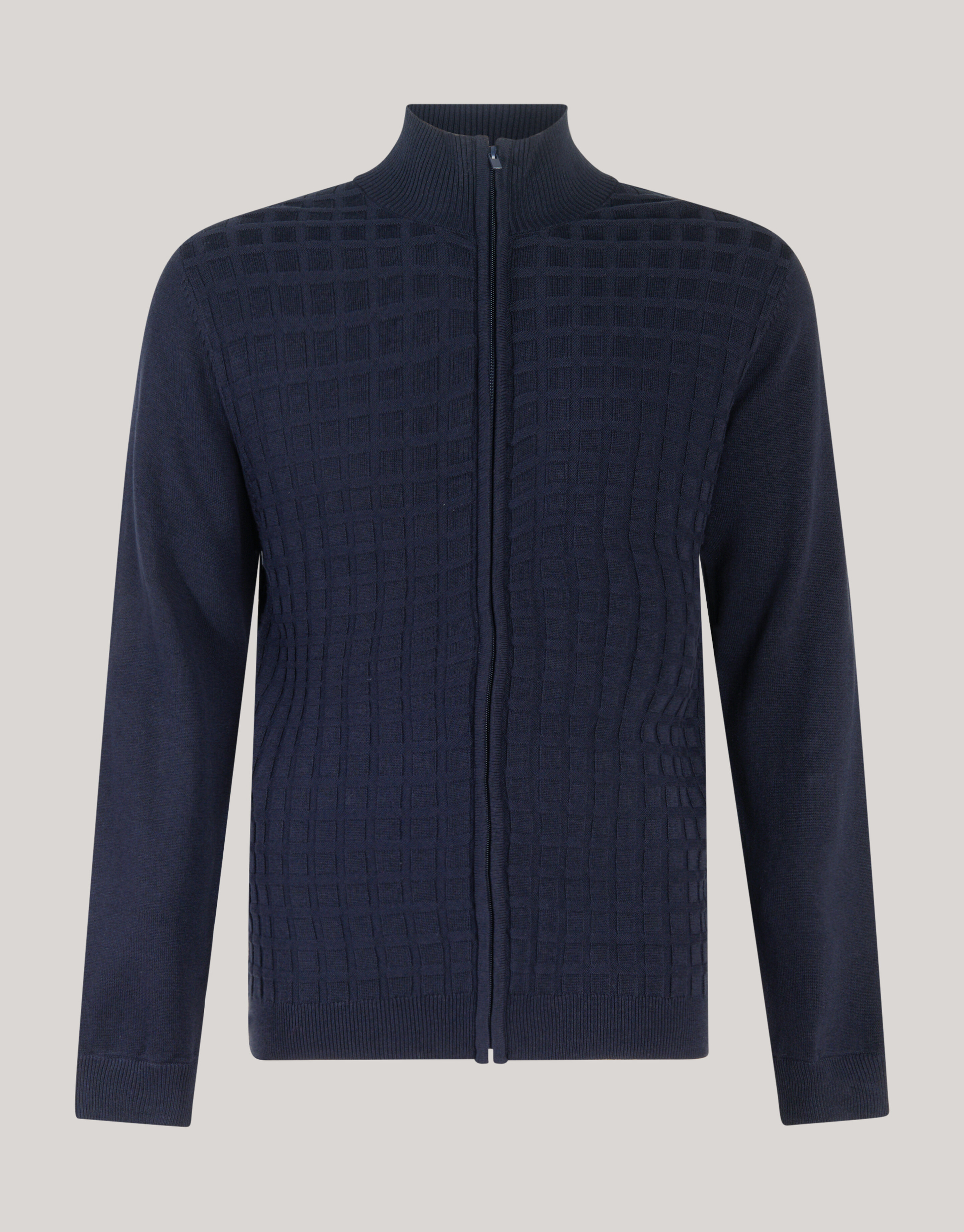 Structuur Zip Vest Donkerblauw SHOEBY MEN