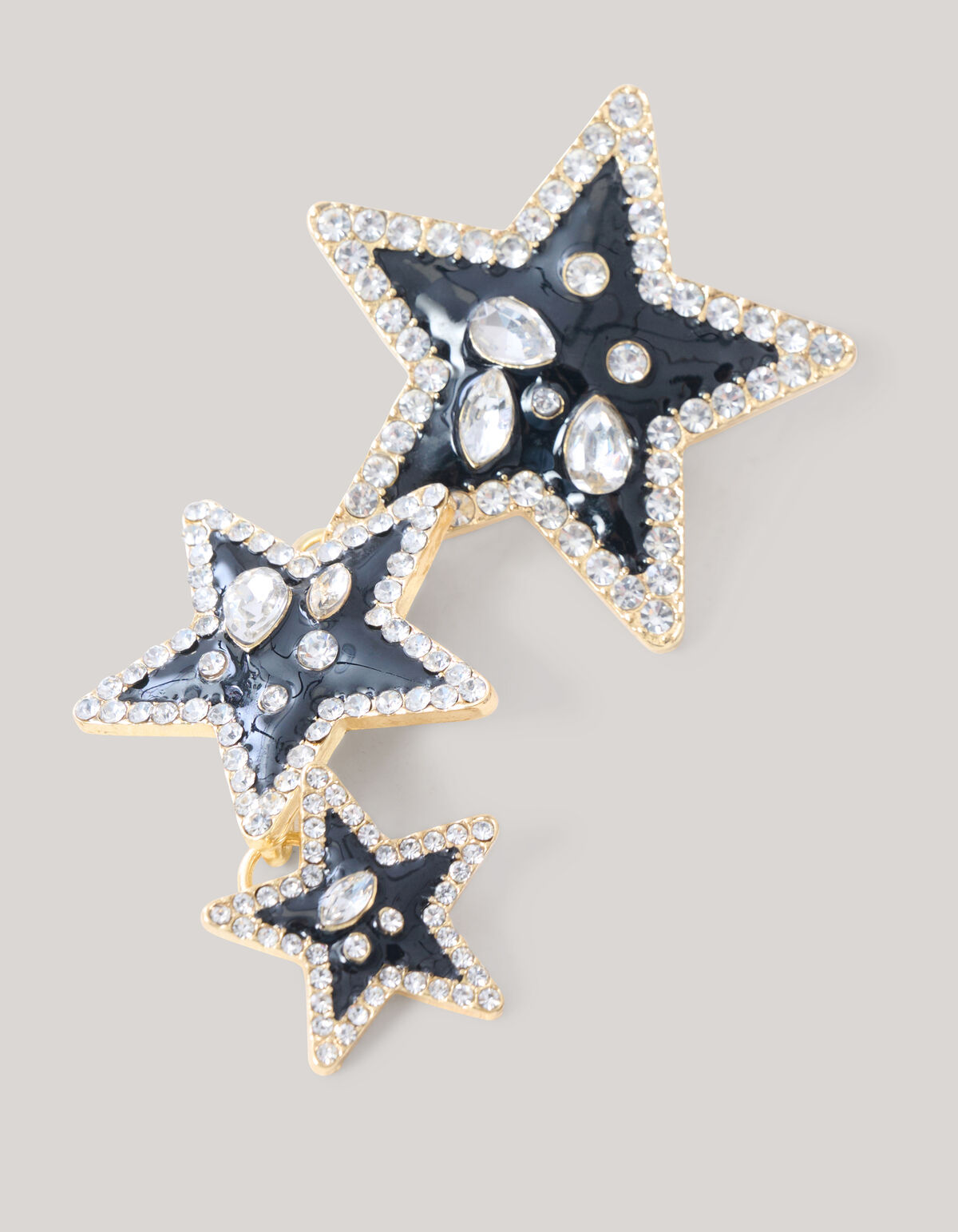 Triple Star Oorbellen Zwart SHOEBY ACCESSOIRES