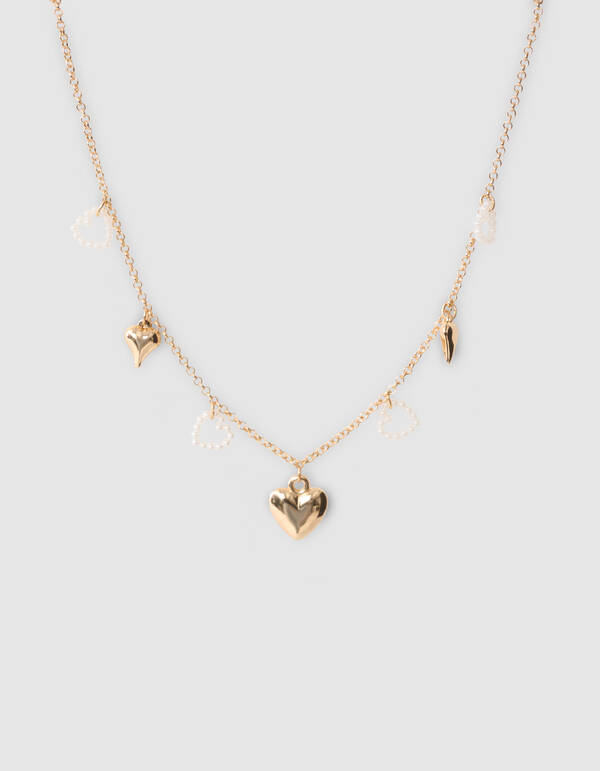 Parel Heart Ketting Goud SHOEBY ACCESSOIRES