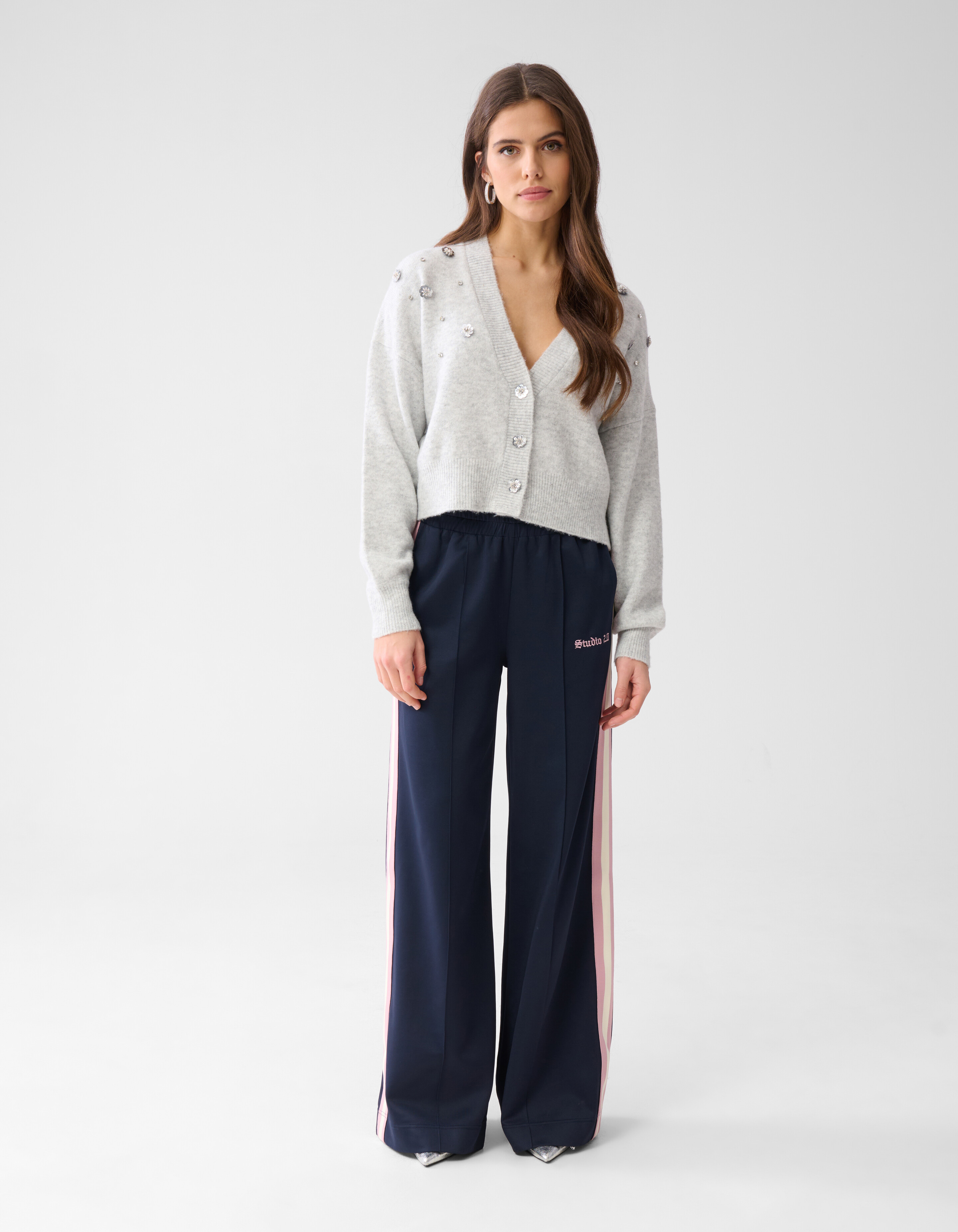 Sporty Wide Leg Broek Donkerblauw SHOEBY WOMEN