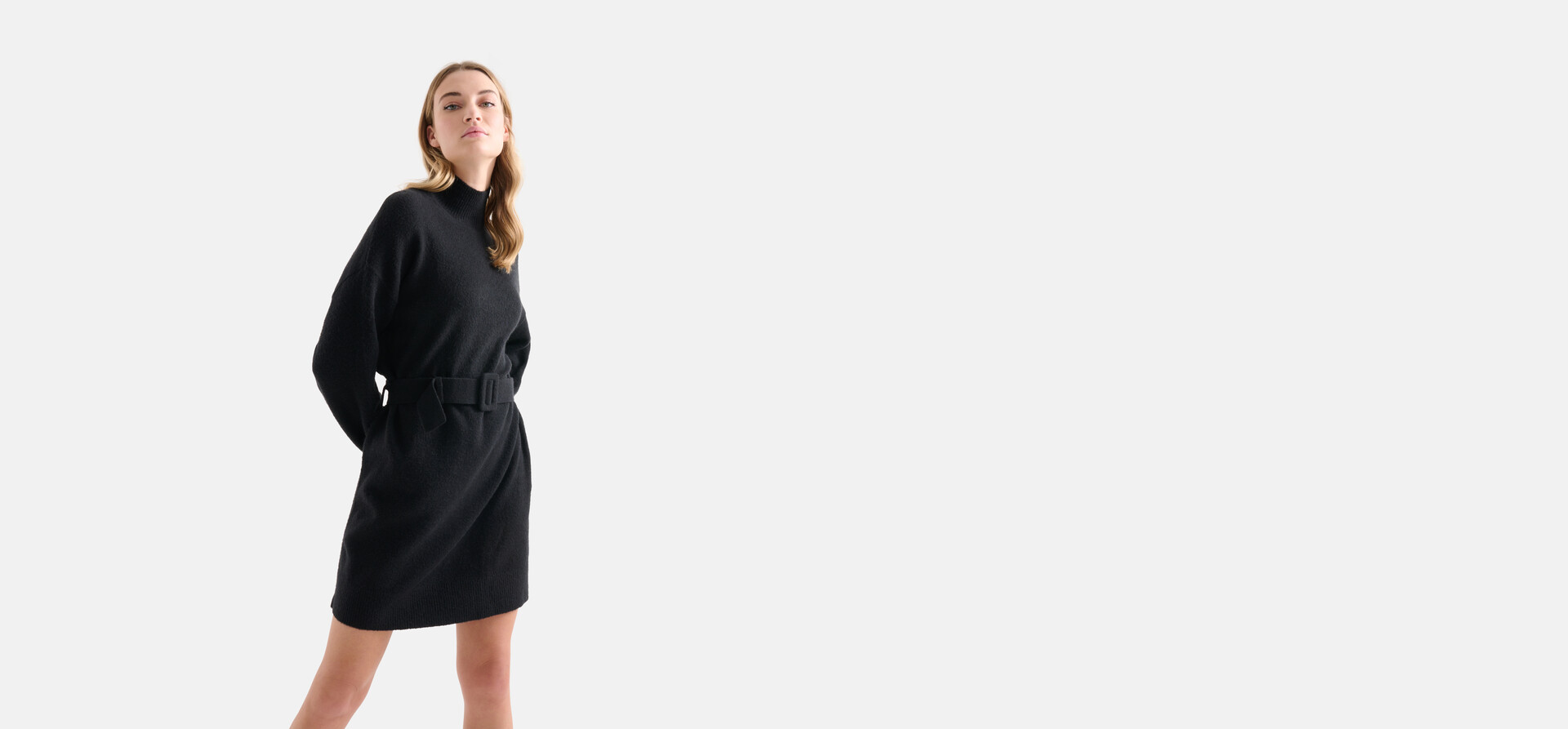 Trui Jurk Met Riem Zwart SHOEBY WOMEN