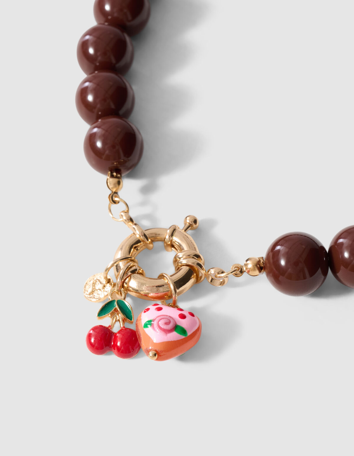 Beaded Charm Ketting Bruin SHOEBY ACCESSOIRES