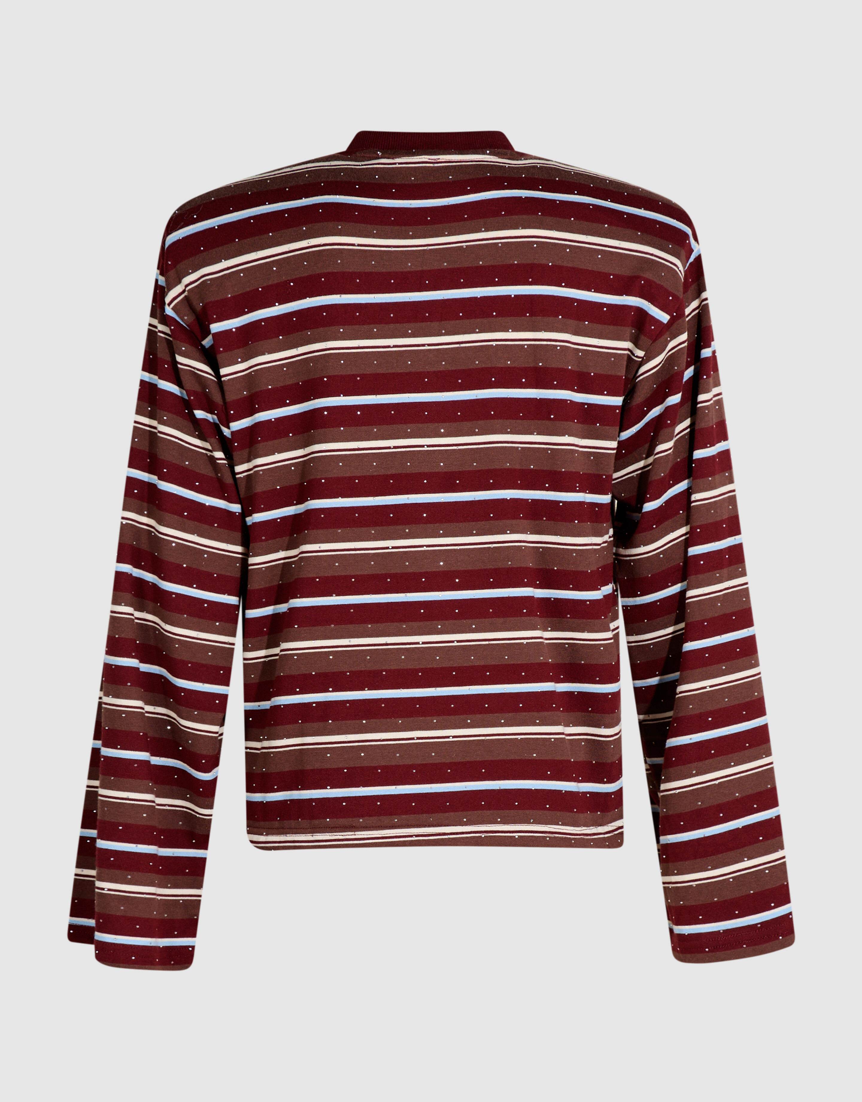 Embellished Gestreepte Longsleeve Donkerrood SHOEBY WOMEN