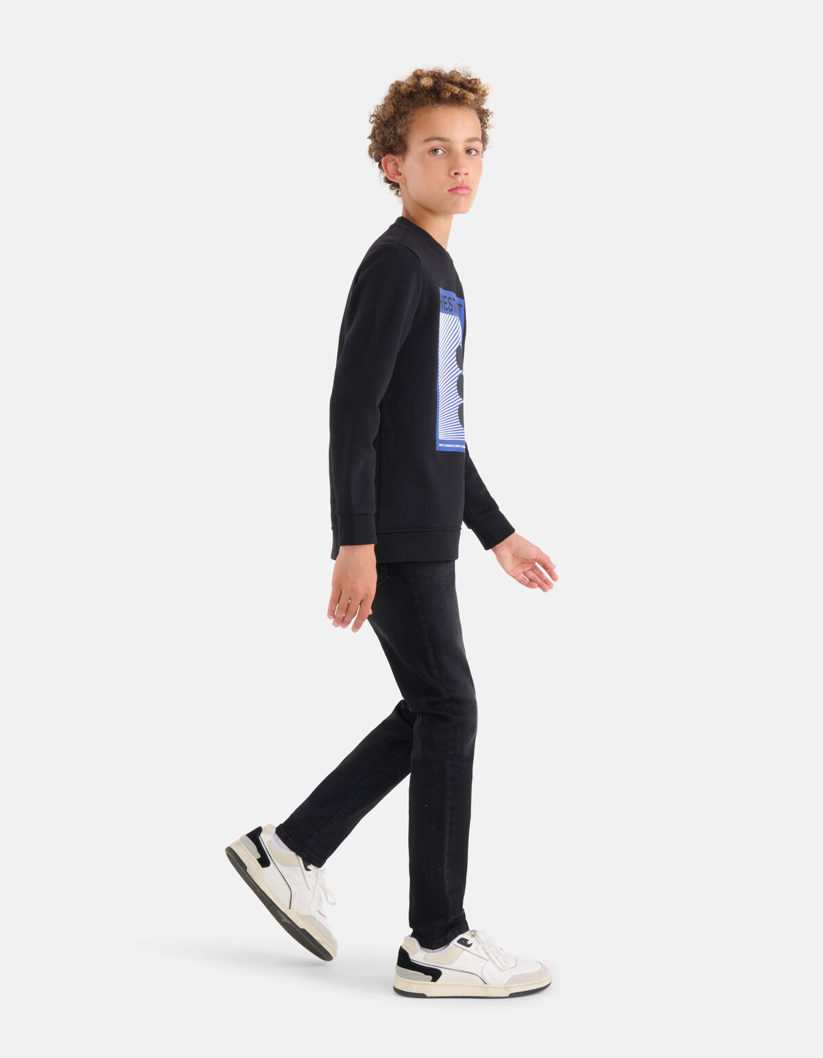 Grafische Retro Sweater Zwart SHOEBY BOYS