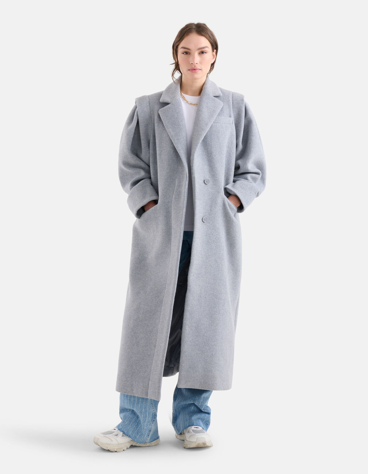 Sterke Schouder Mantel Jas Grijs By Lonneke SHOEBY WOMEN