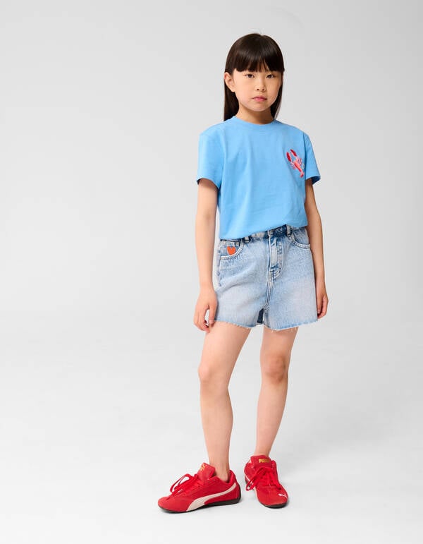 Kreeft Artwork T-shirt Lichtblauw SHOEBY GIRLS