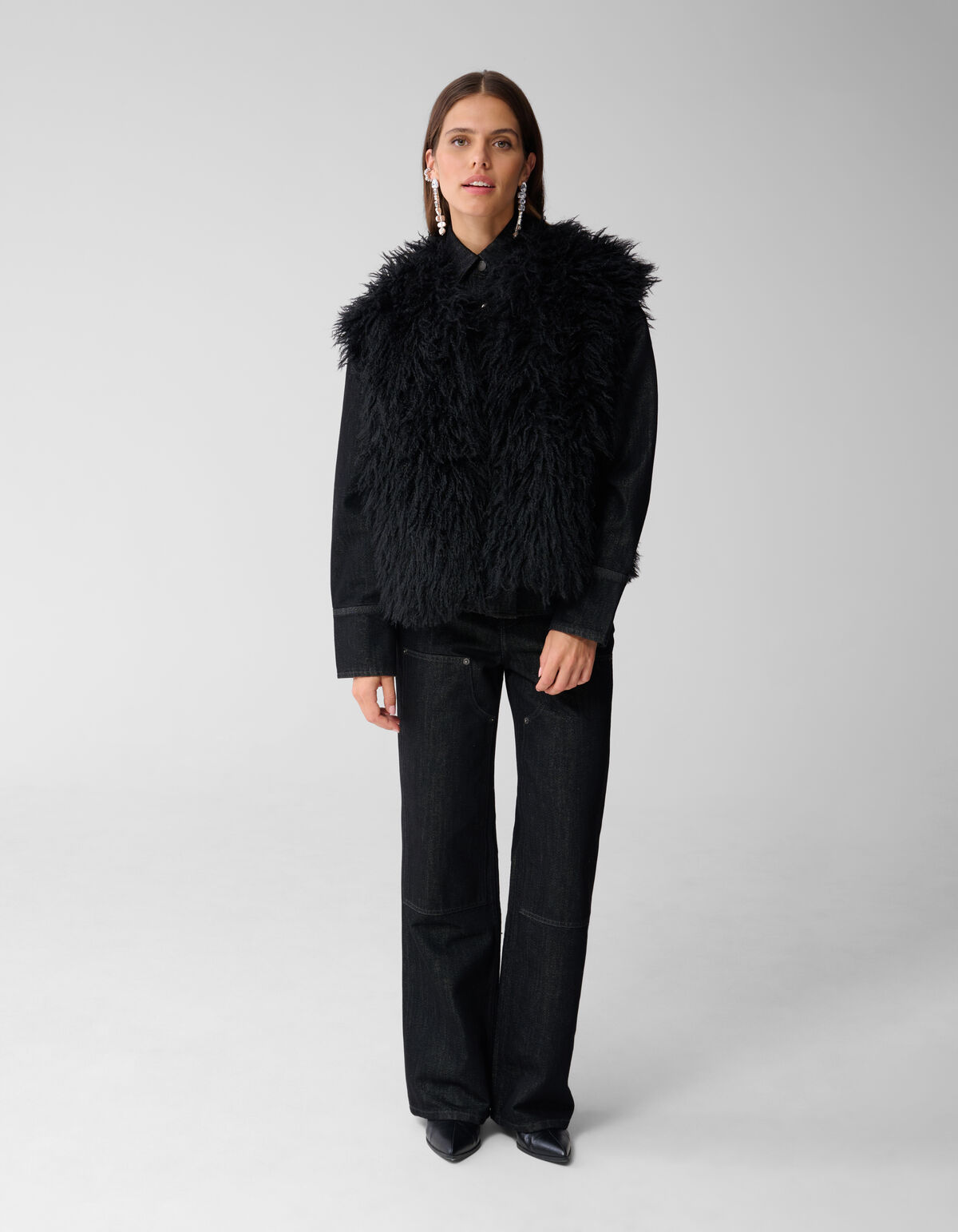 Oversized Teddy Gilet Zwart SHOEBY WOMEN