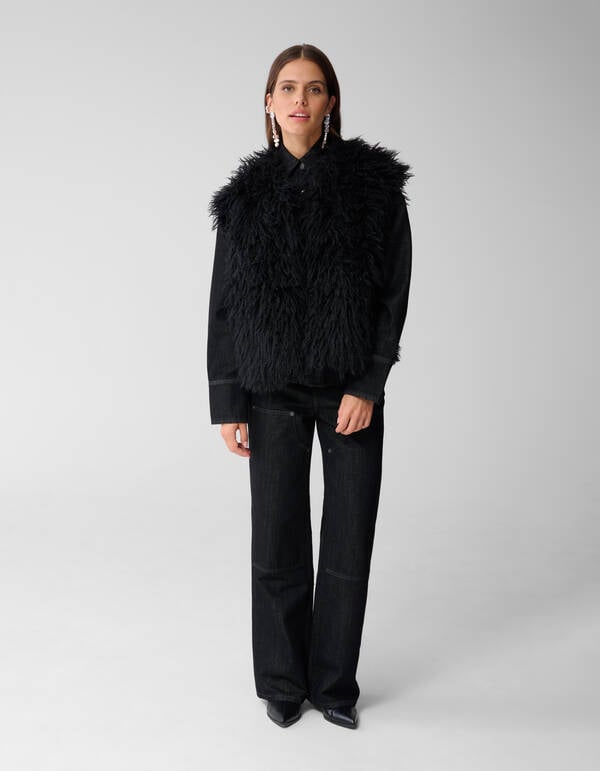 Oversized Teddy Gilet Zwart SHOEBY WOMEN