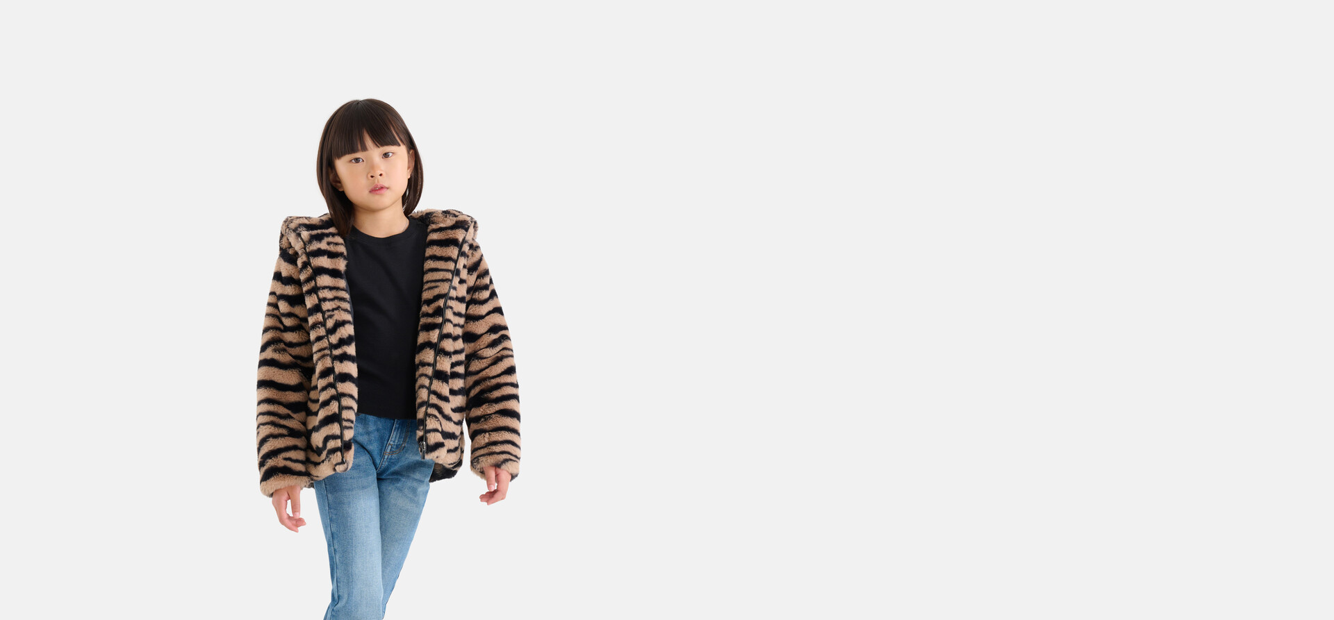 Printed Faux Fur Jas Bruin SHOEBY GIRLS