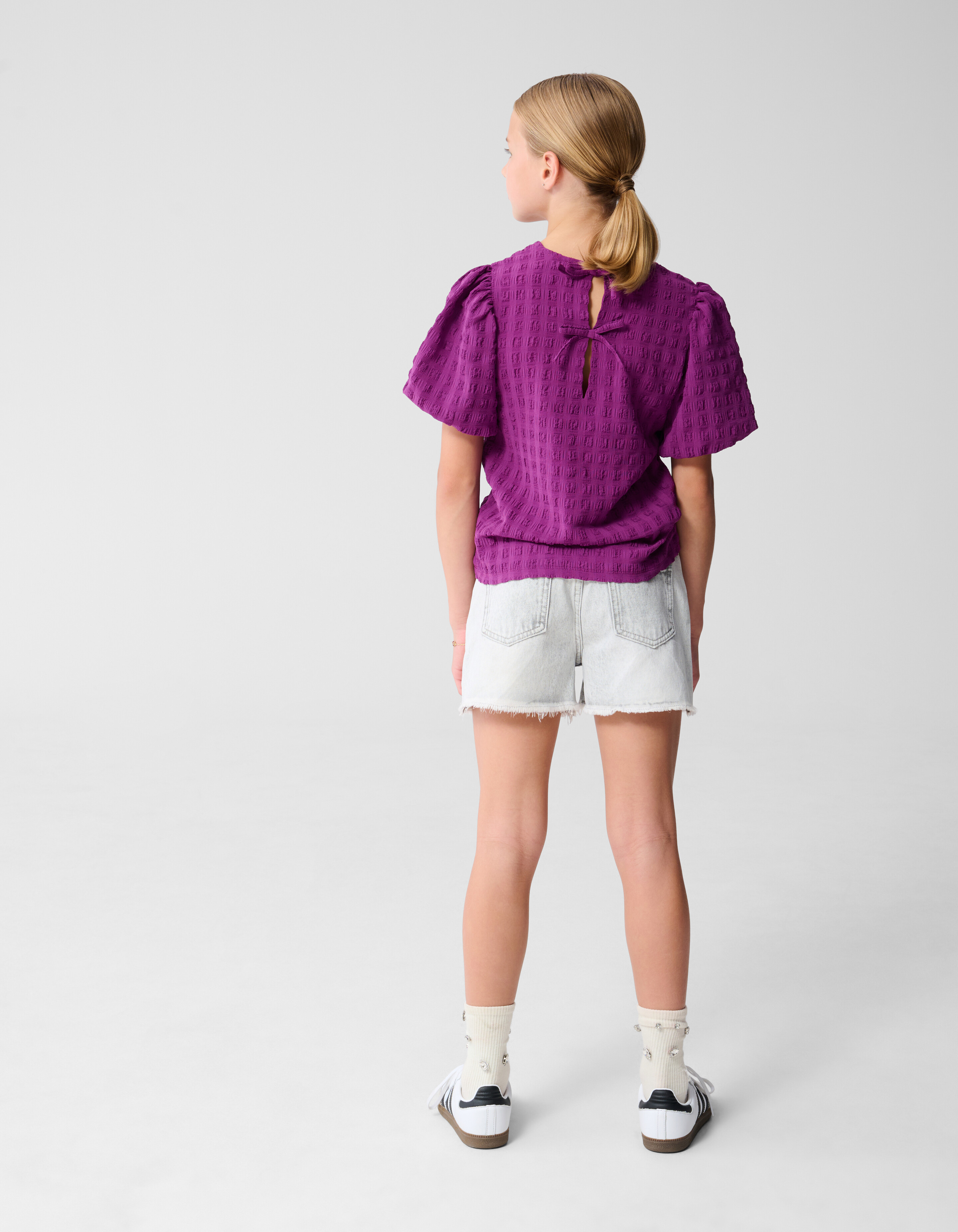 Crinkle Bow Top Paars SHOEBY GIRLS