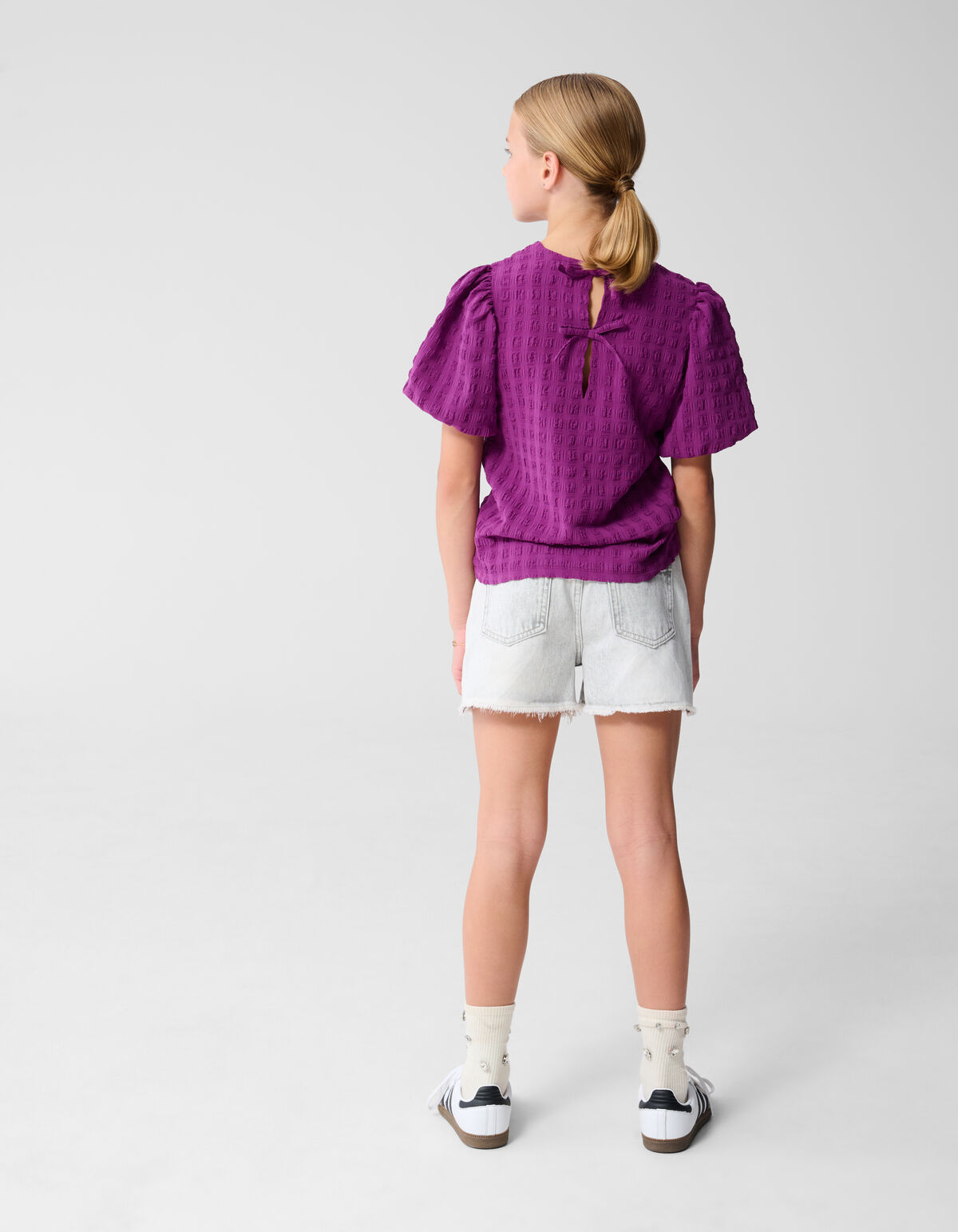 Crinkle Bow Top Paars SHOEBY GIRLS