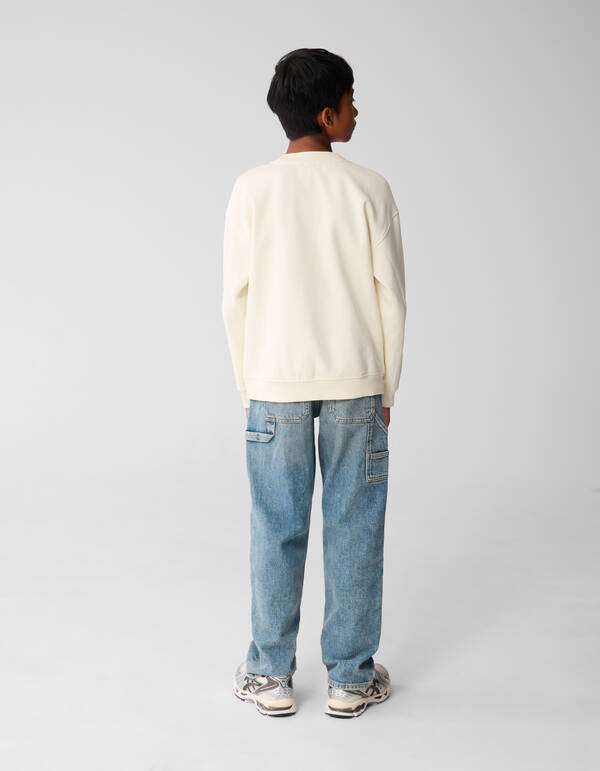 New York Artwork Sweater Gebroken Wit SHOEBY BOYS