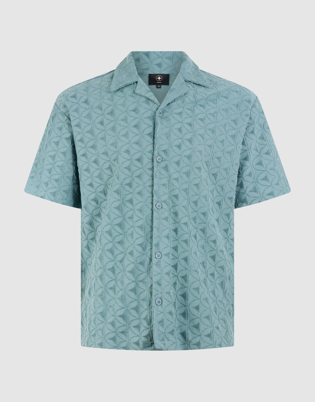 Logo Towelling Overshirt Donkergroen SHOEBY MEN