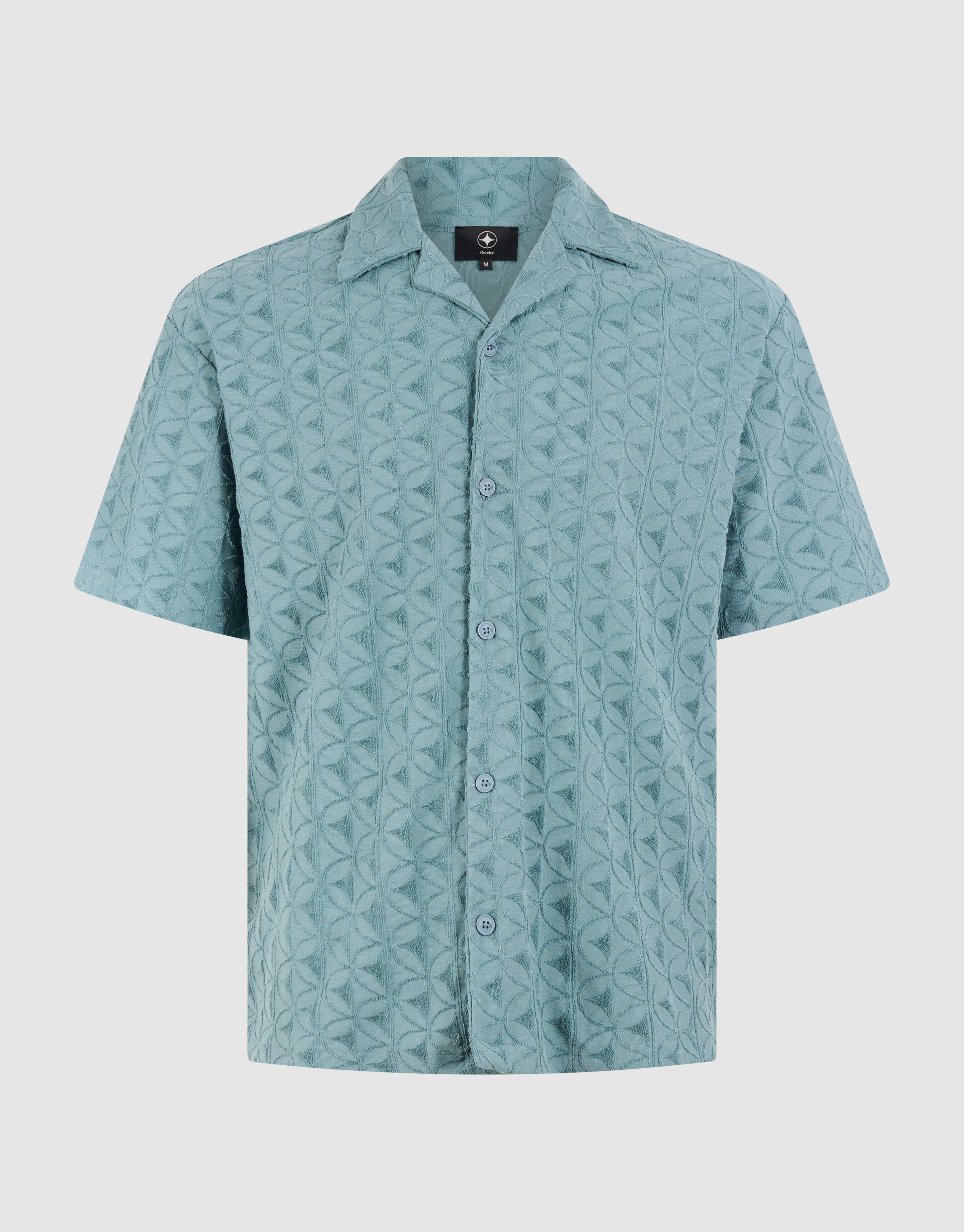 Logo Towelling Overshirt Donkergroen SHOEBY MEN