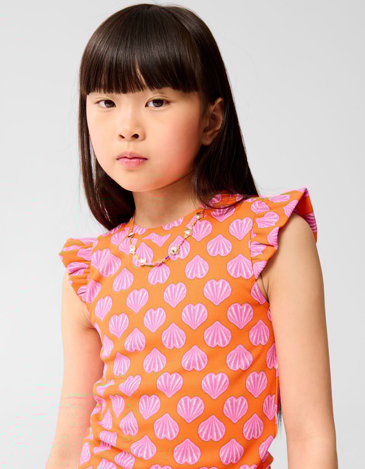 Schelpen Ruffle Top Oranje SHOEBY GIRLS