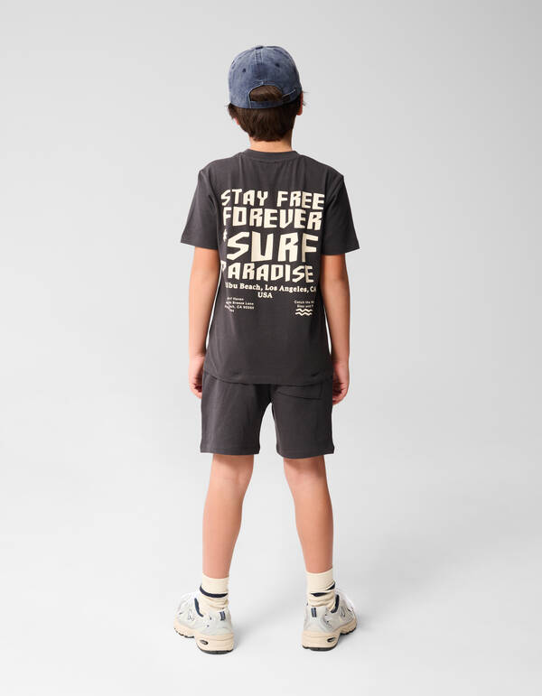 Paradise Artwork T-shirt Donkergrijs SHOEBY BOYS