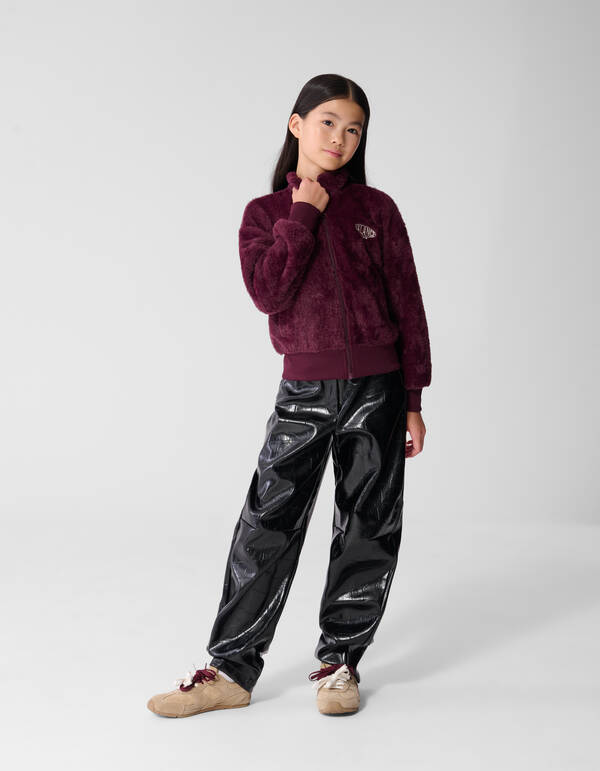 Fluffy Sporty Vest Donkerrood SHOEBY GIRLS