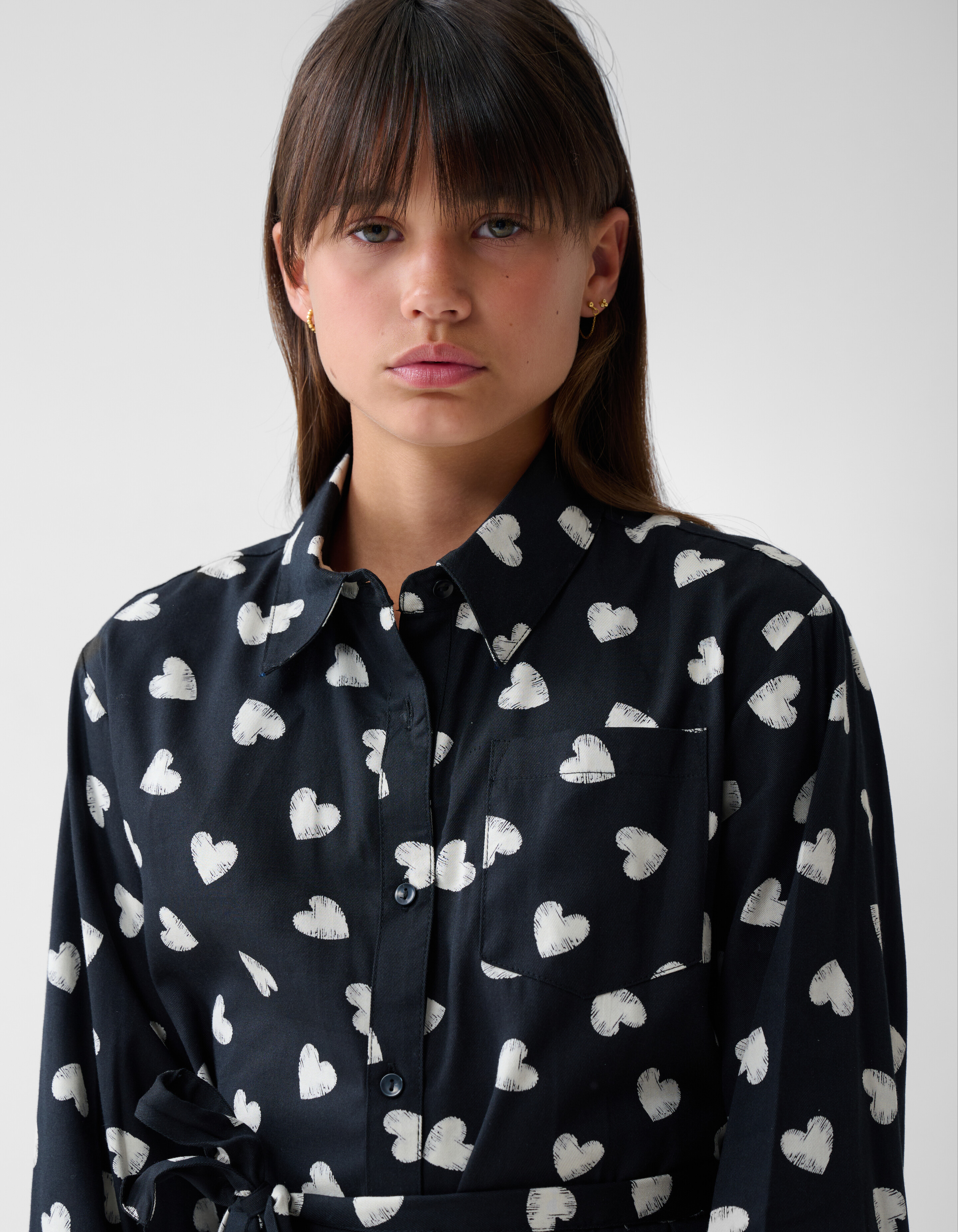 Heart Printed Jurk Zwart SHOEBY GIRLS
