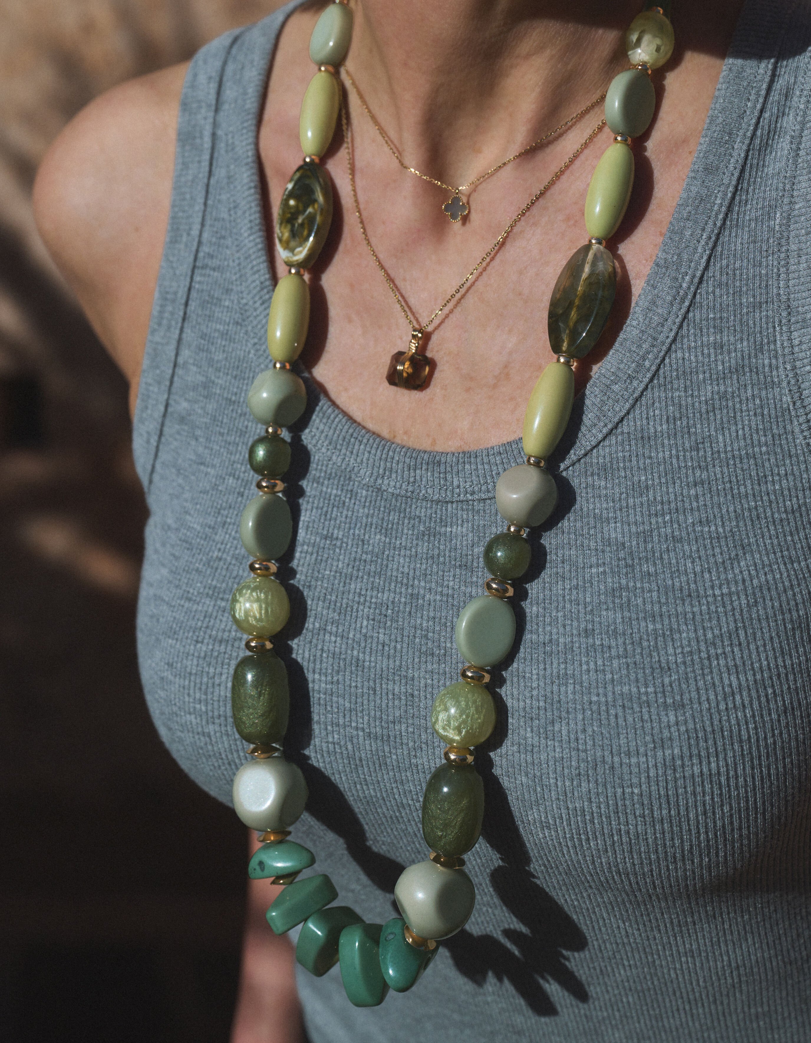 Multi Beaded Ketting Groen By Lonneke | Shoeby