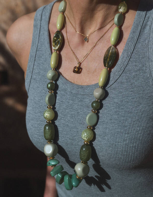 Multi Beaded Ketting Groen By Lonneke SHOEBY ACCESSOIRES