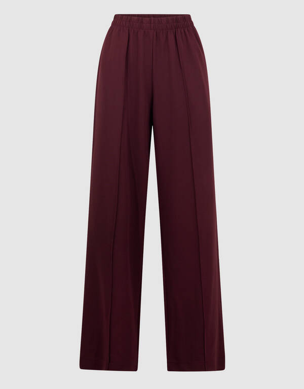 Basis Wide Leg Broek Donkerrood SHOEBY WOMEN