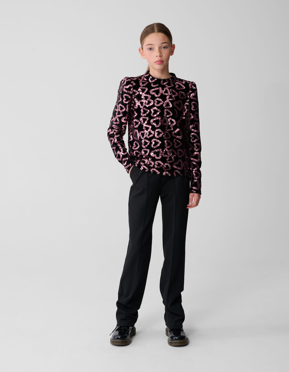 Sequin Heart Top Lichtroze SHOEBY GIRLS