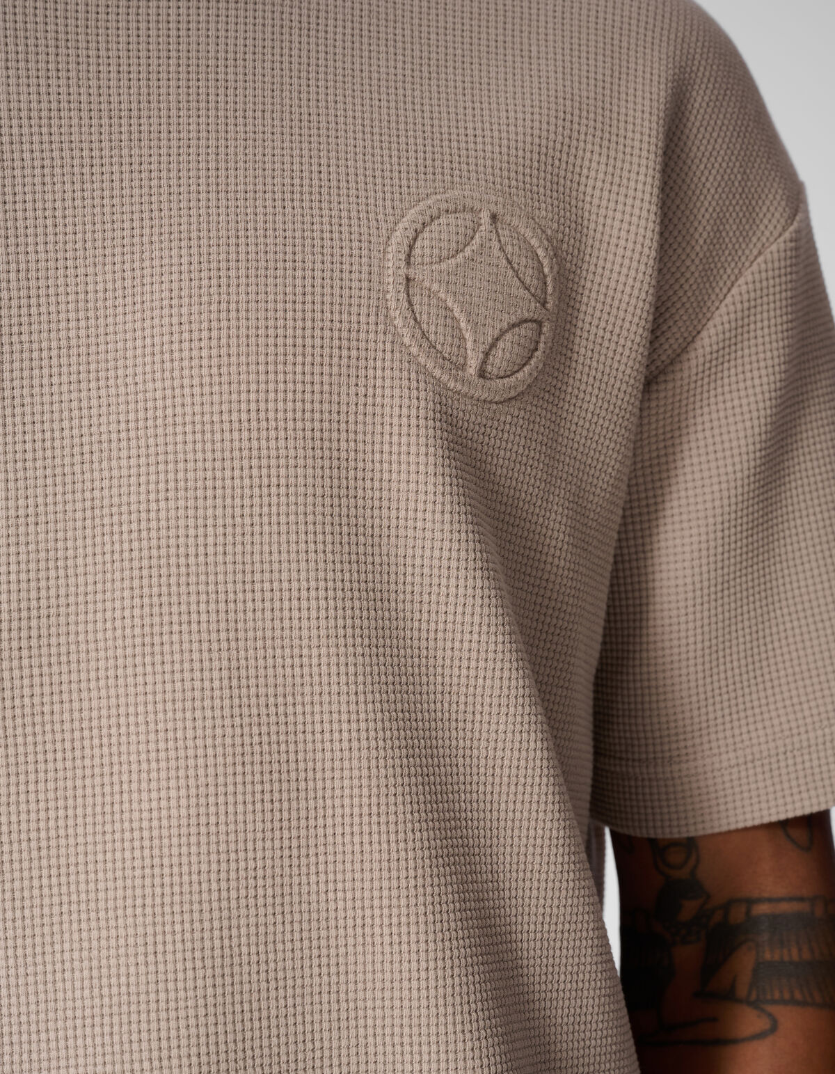 Waffle T-shirt Lichtbruin SHOEBY MEN