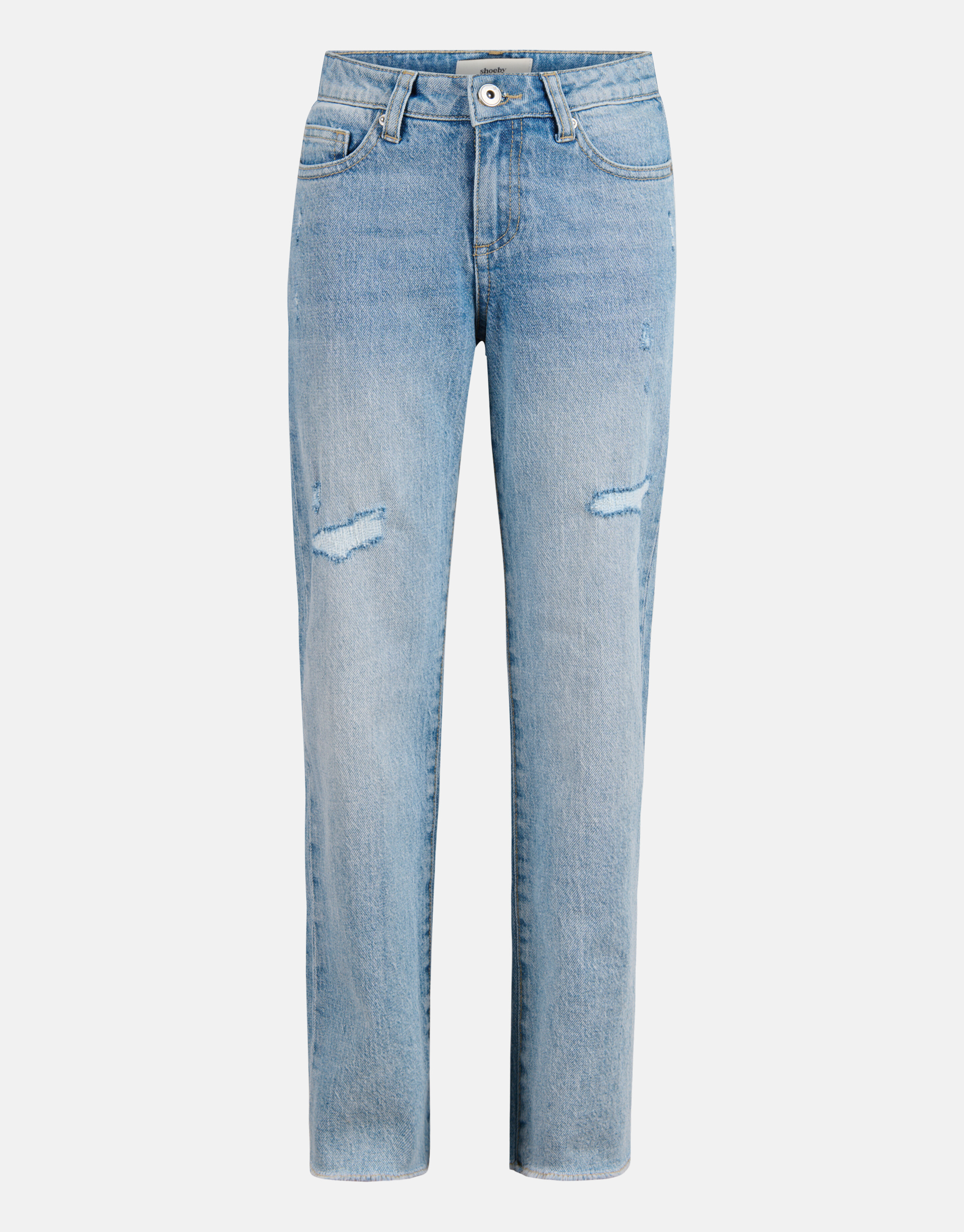 Destroyed Straight Leg Jeans Bleached SHOEBY GIRLS