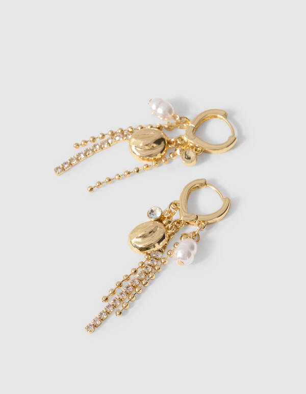Strass Charm Oorbellen Goud SHOEBY ACCESSOIRES