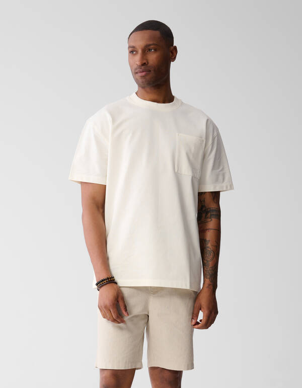 Jersey T-shirt Gebroken Wit SHOEBY MEN
