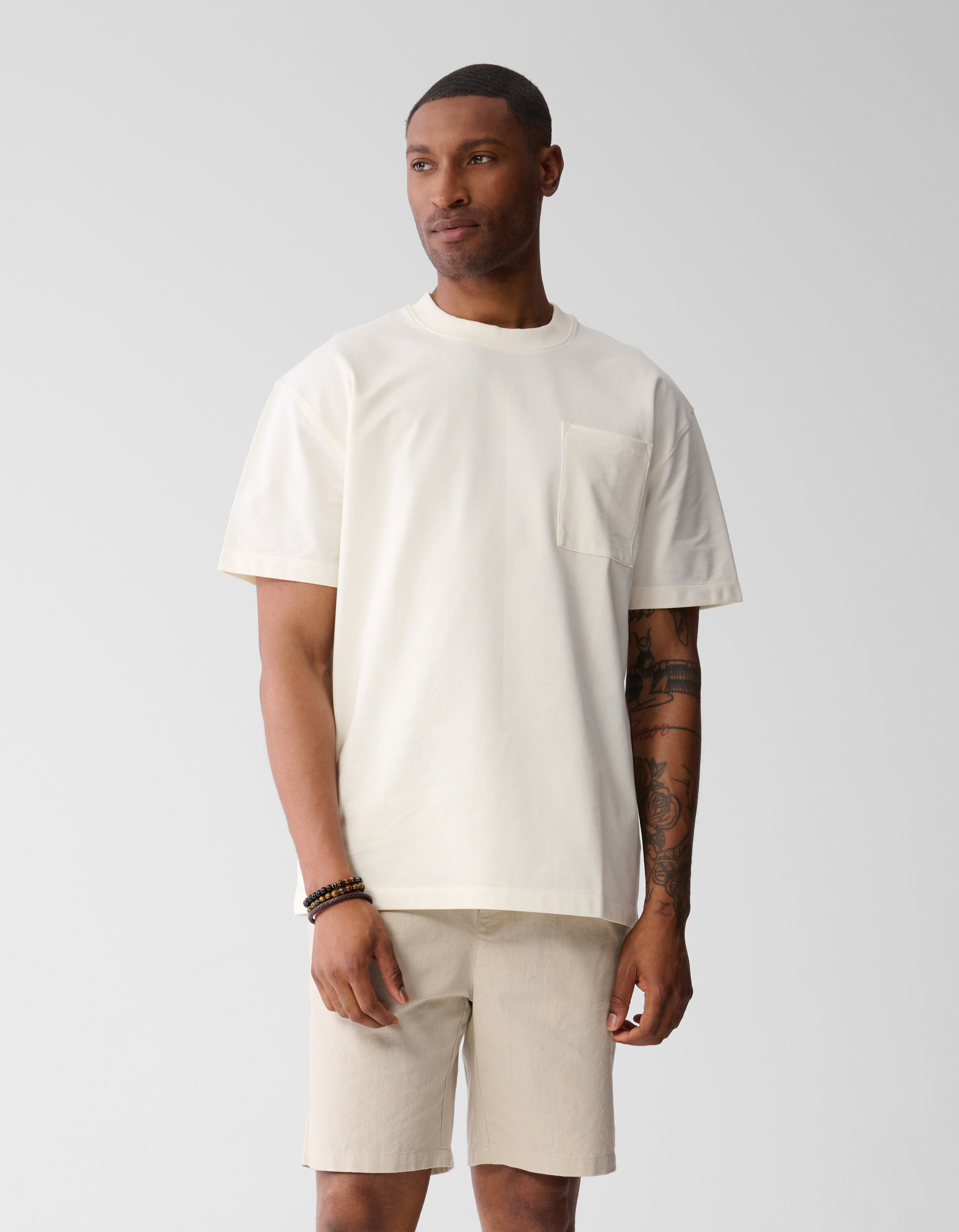 Jersey T-shirt Gebroken Wit SHOEBY MEN