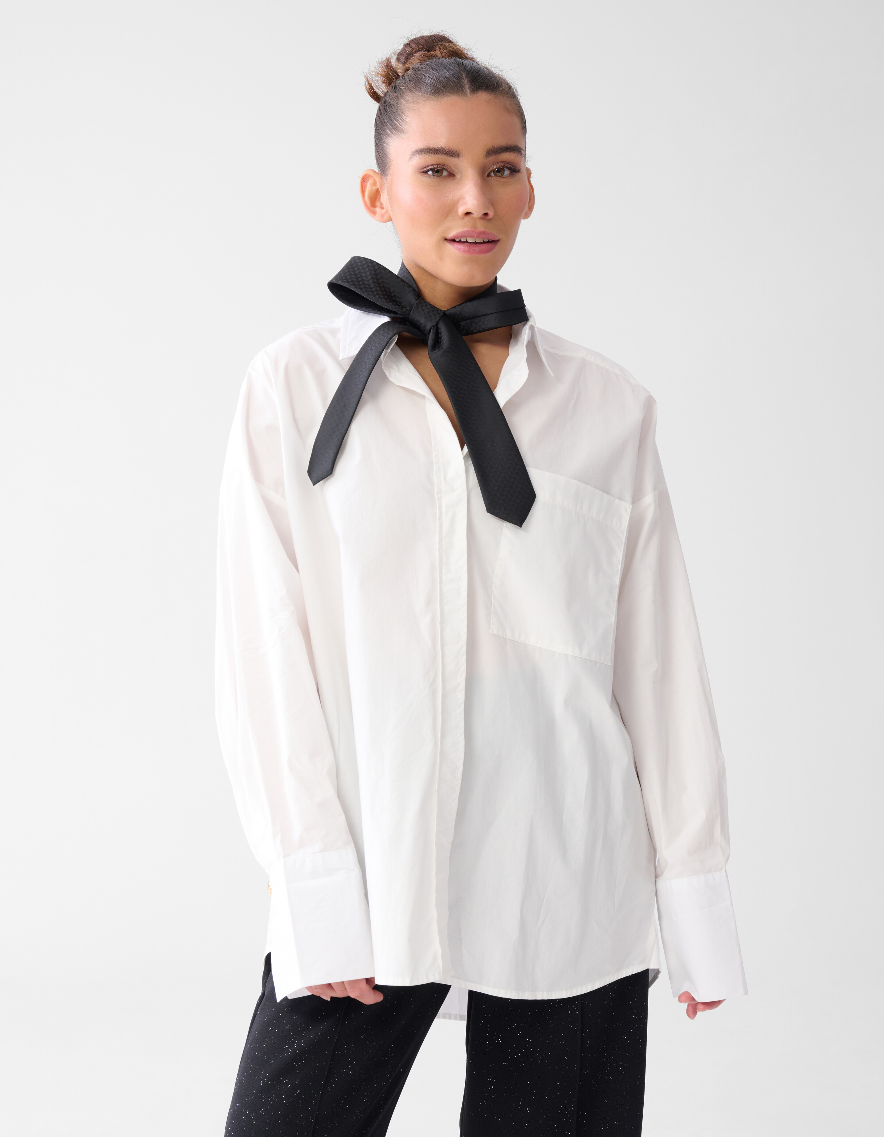 Structuur Stropdas Zwart SHOEBY ACCESSOIRES