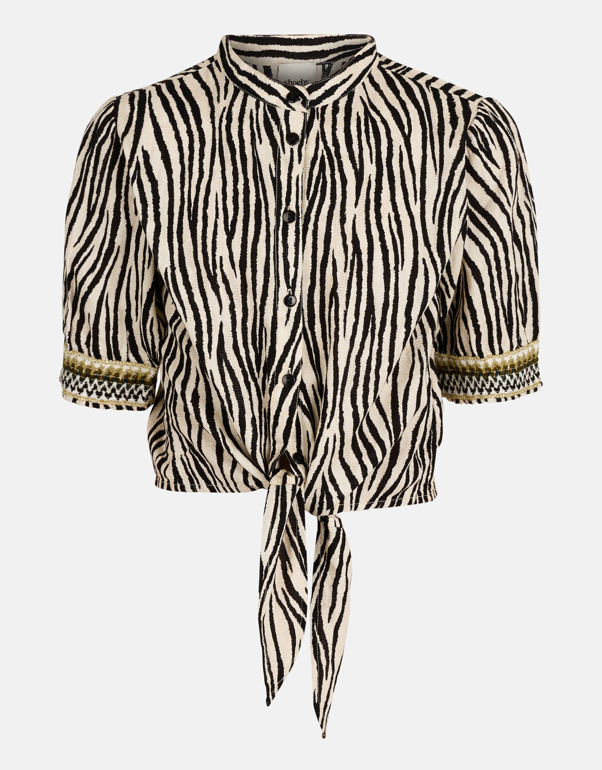 Zebra Print Blouse Zwart/Gebroken Wit SHOEBY GIRLS