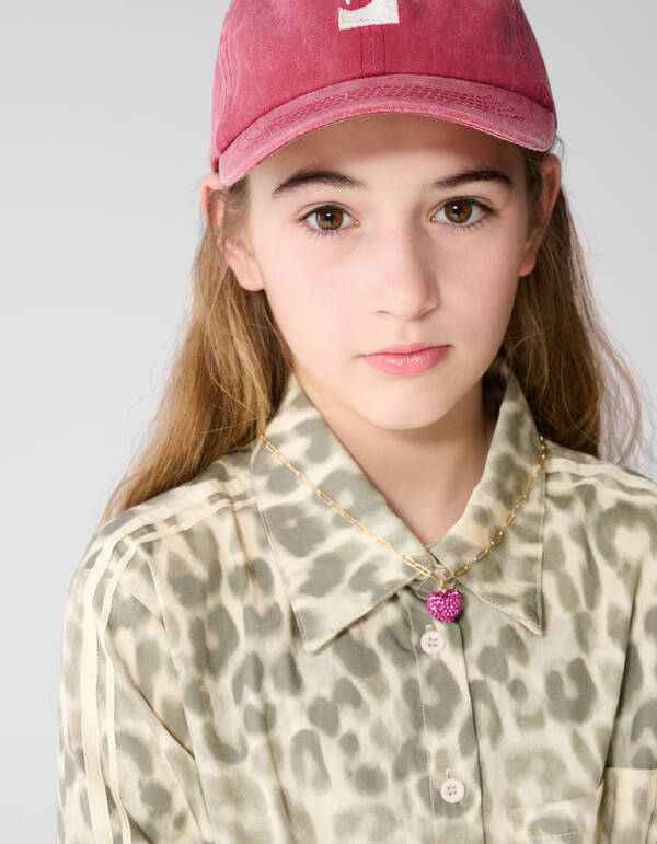 Leopard Balloon Fit Mini Jurk Lichtbruin SHOEBY GIRLS