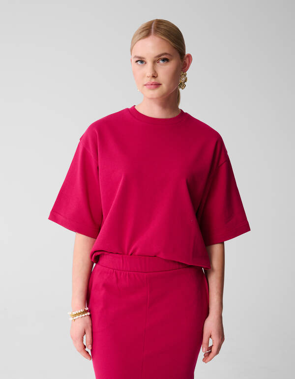 Oversized Sweat T-shirt Roze/Rood SHOEBY WOMEN