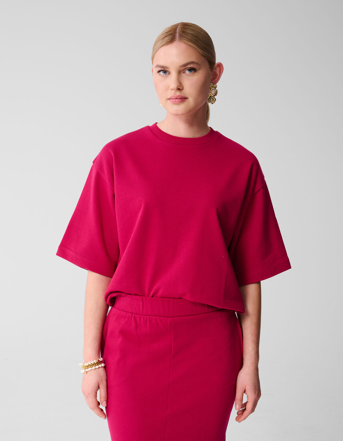 Oversized Sweat T-shirt Roze/Rood SHOEBY WOMEN
