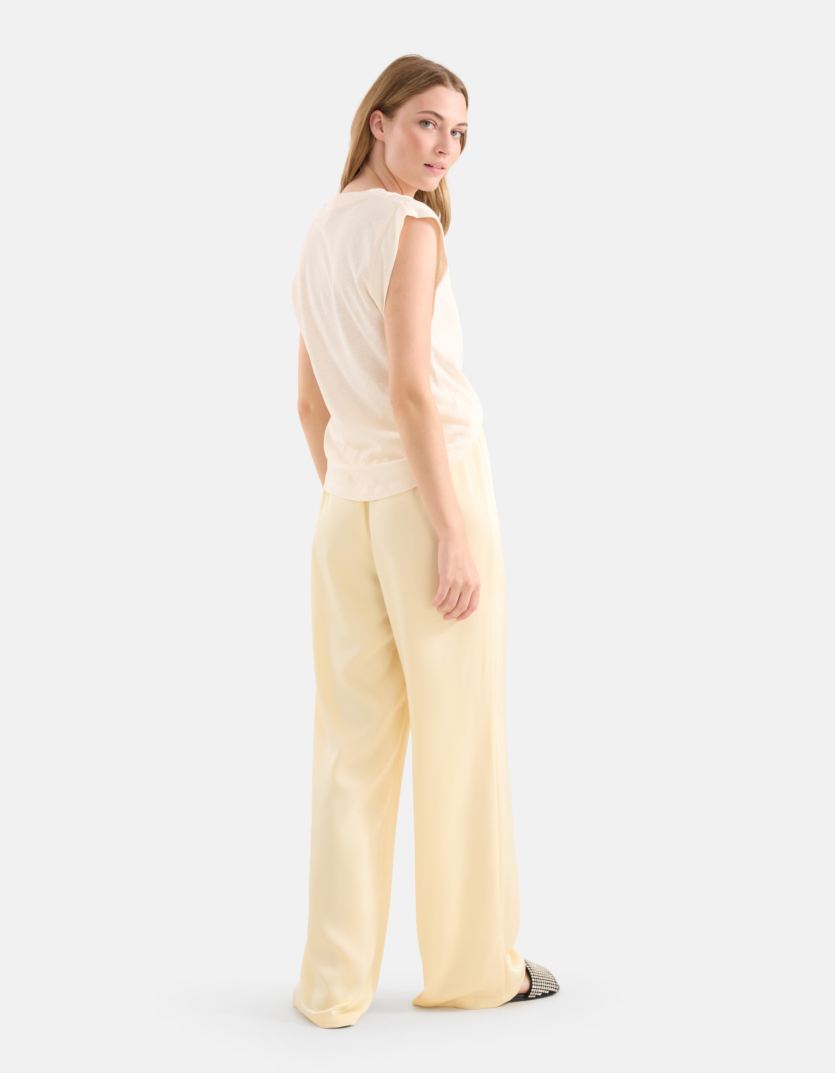 V-hals T-shirt Gebroken Wit SHOEBY WOMEN