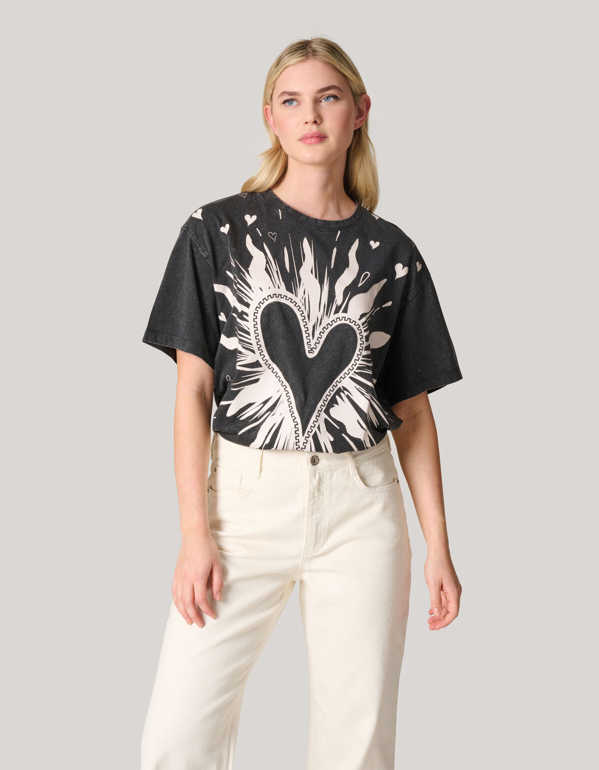 Artwork T-shirt Donkergrijs SHOEBY WOMEN