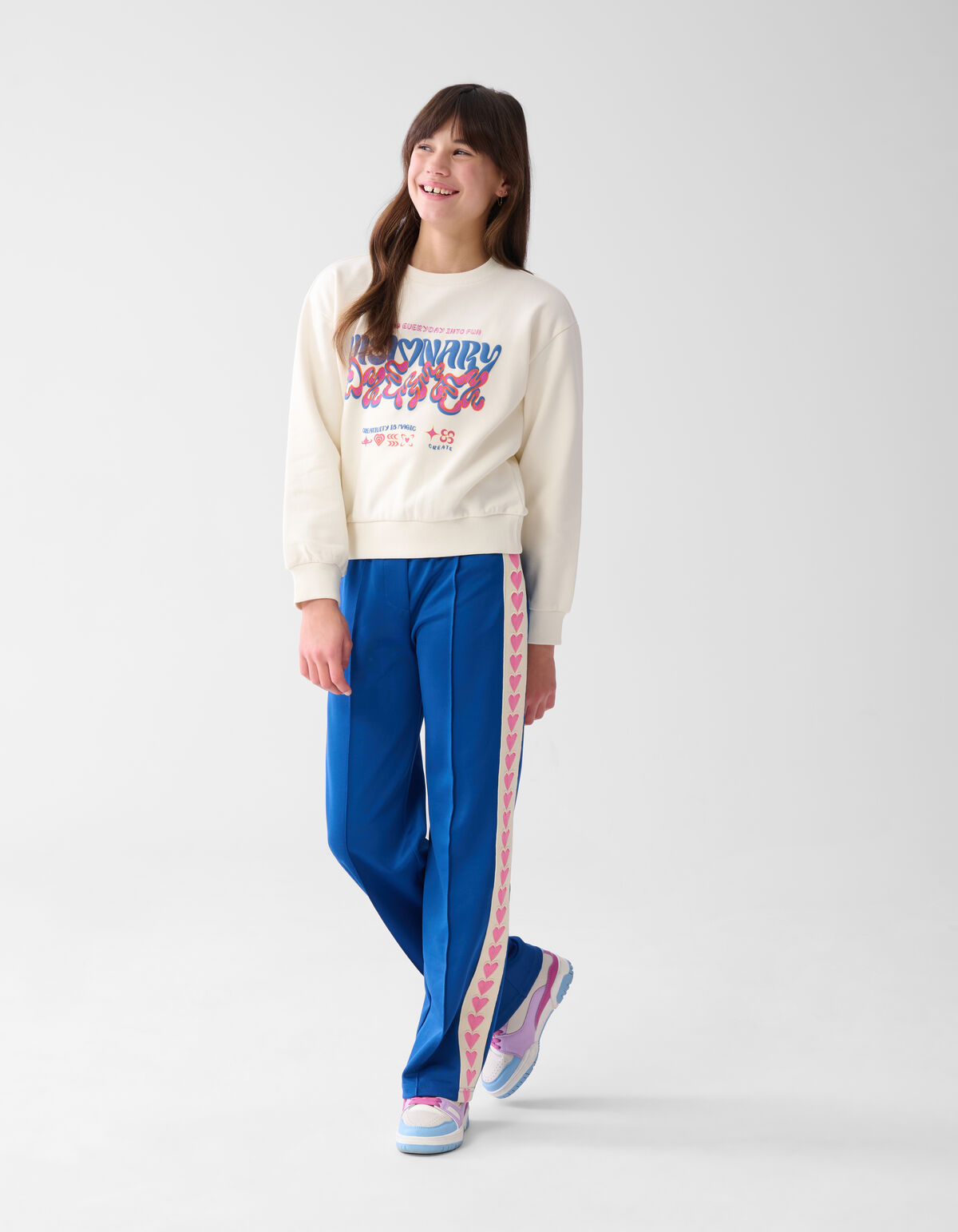 Sporty Tape Wide Leg Broek Donkerblauw SHOEBY GIRLS