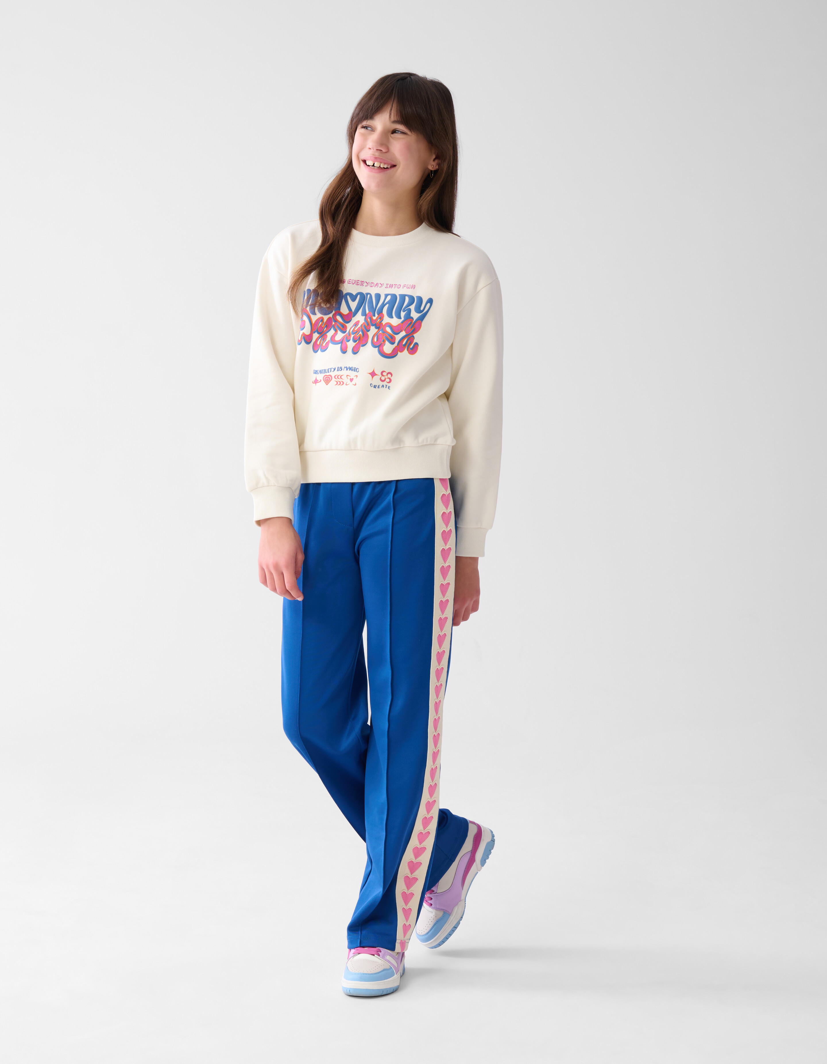 Sporty Tape Wide Leg Broek Donkerblauw SHOEBY GIRLS