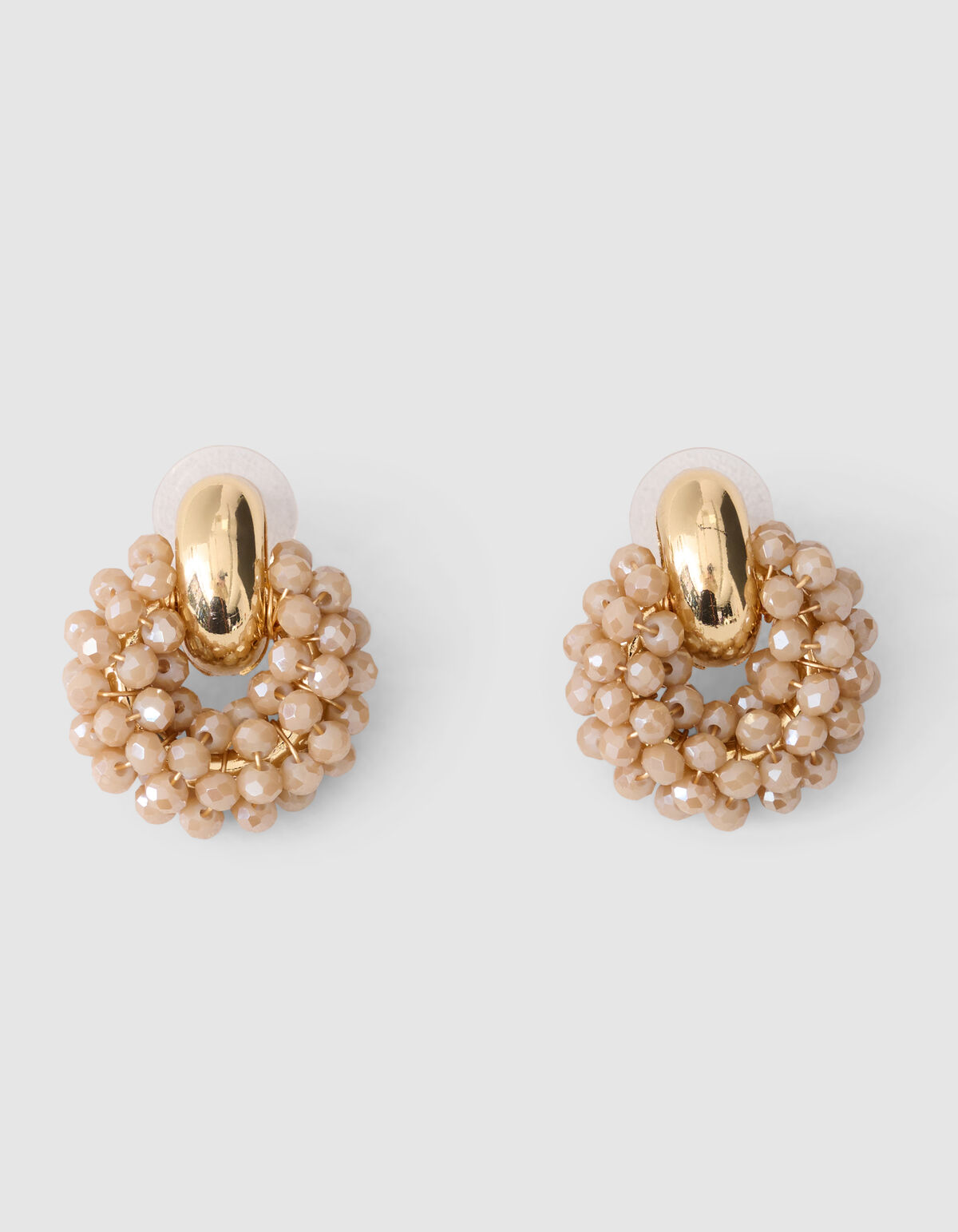 Ronde Beaded Oorbellen Bruin SHOEBY ACCESSOIRES