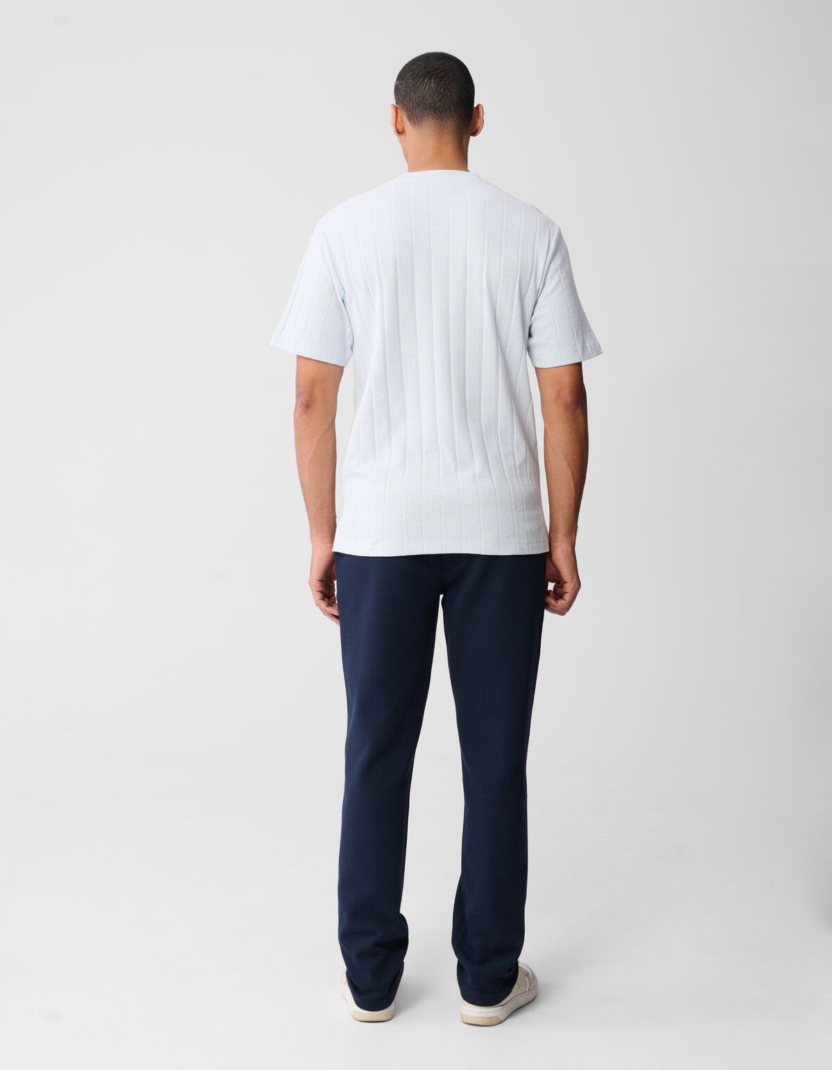 Structuur Stripe Artwork T-shirt Lichtblauw SHOEBY MEN