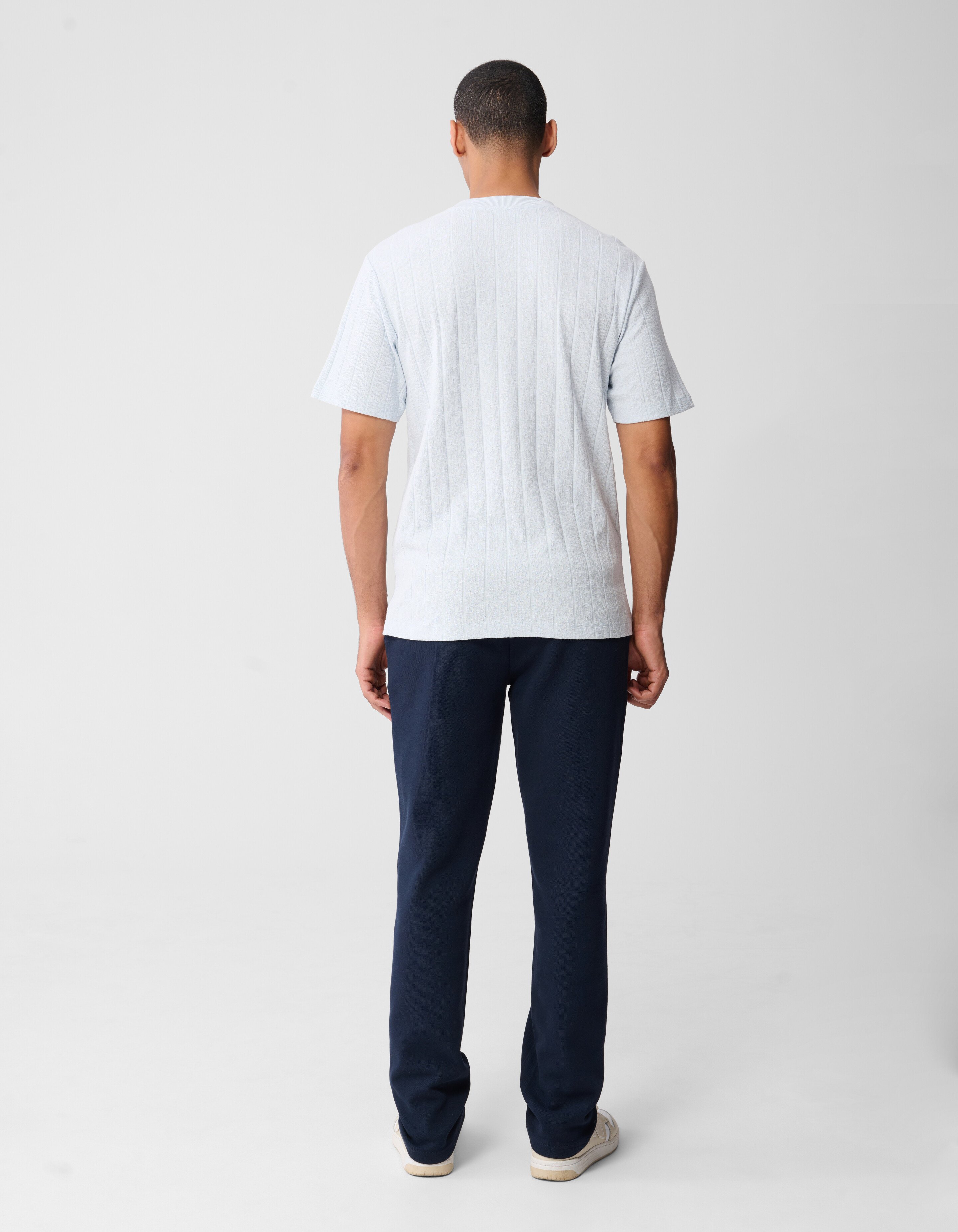 Structuur Stripe Artwork T-shirt Lichtblauw SHOEBY MEN