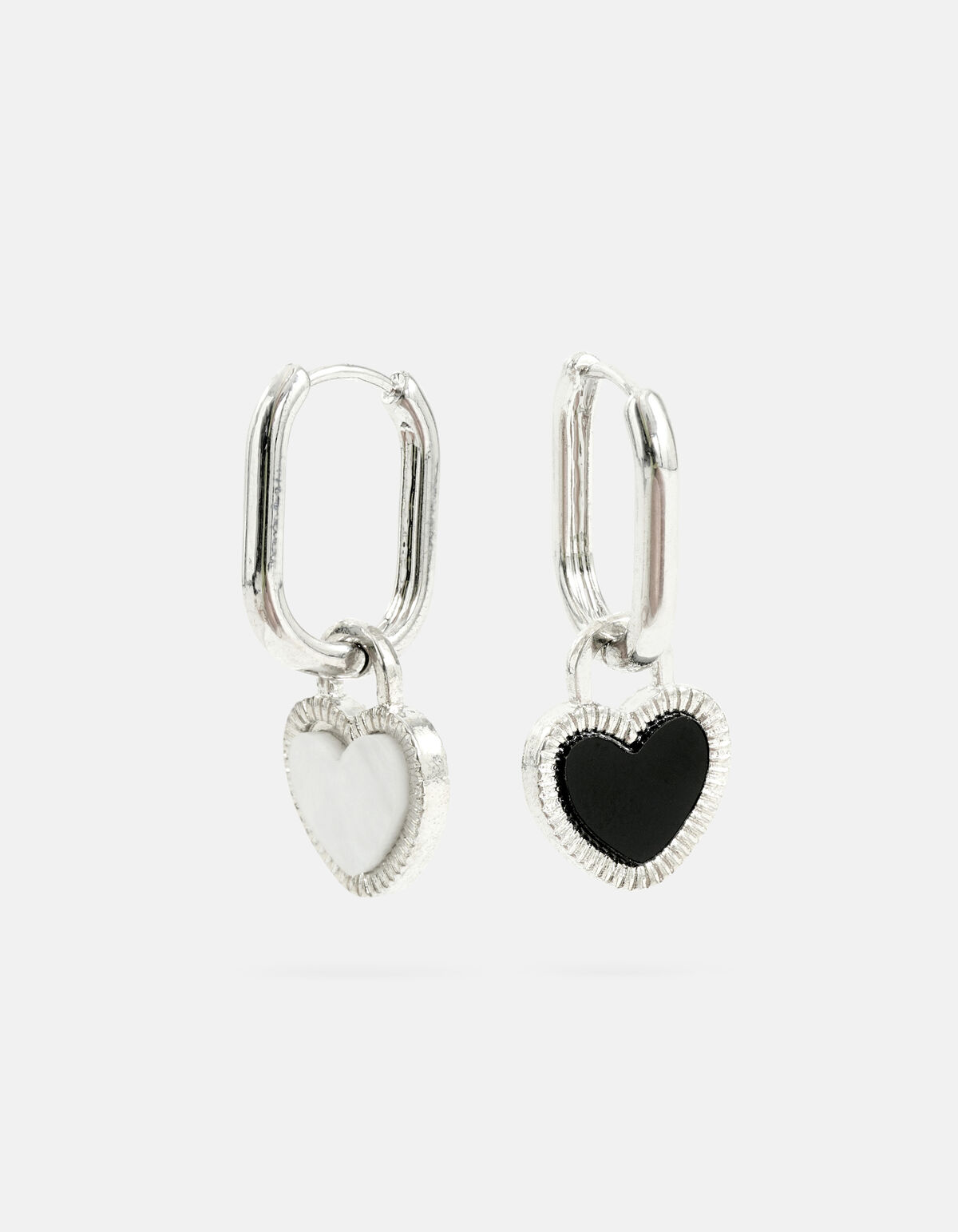 Two Colored Heart Oorbellen Zilver SHOEBY ACCESSOIRES